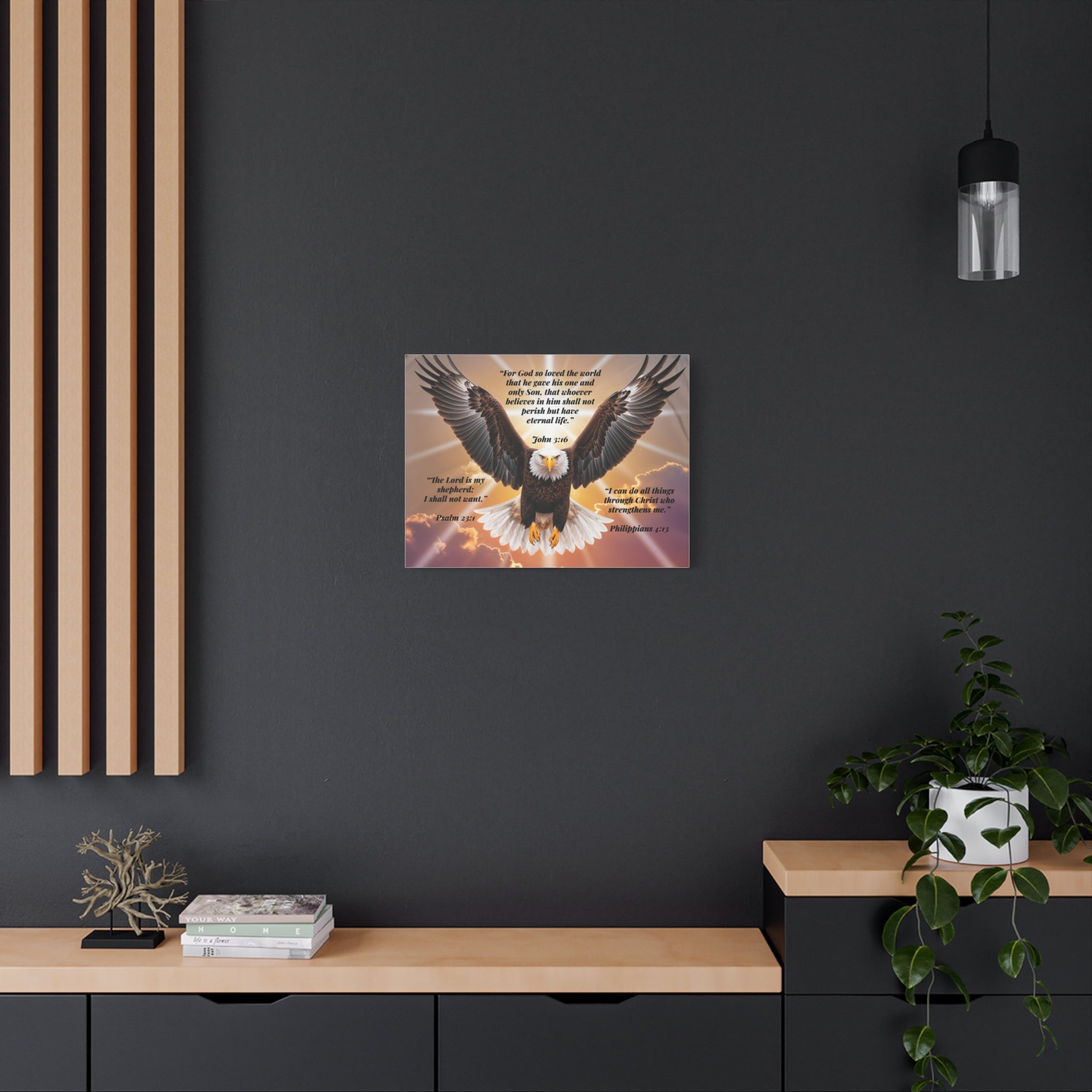 Bald Eagle with Bible Verses Canvas