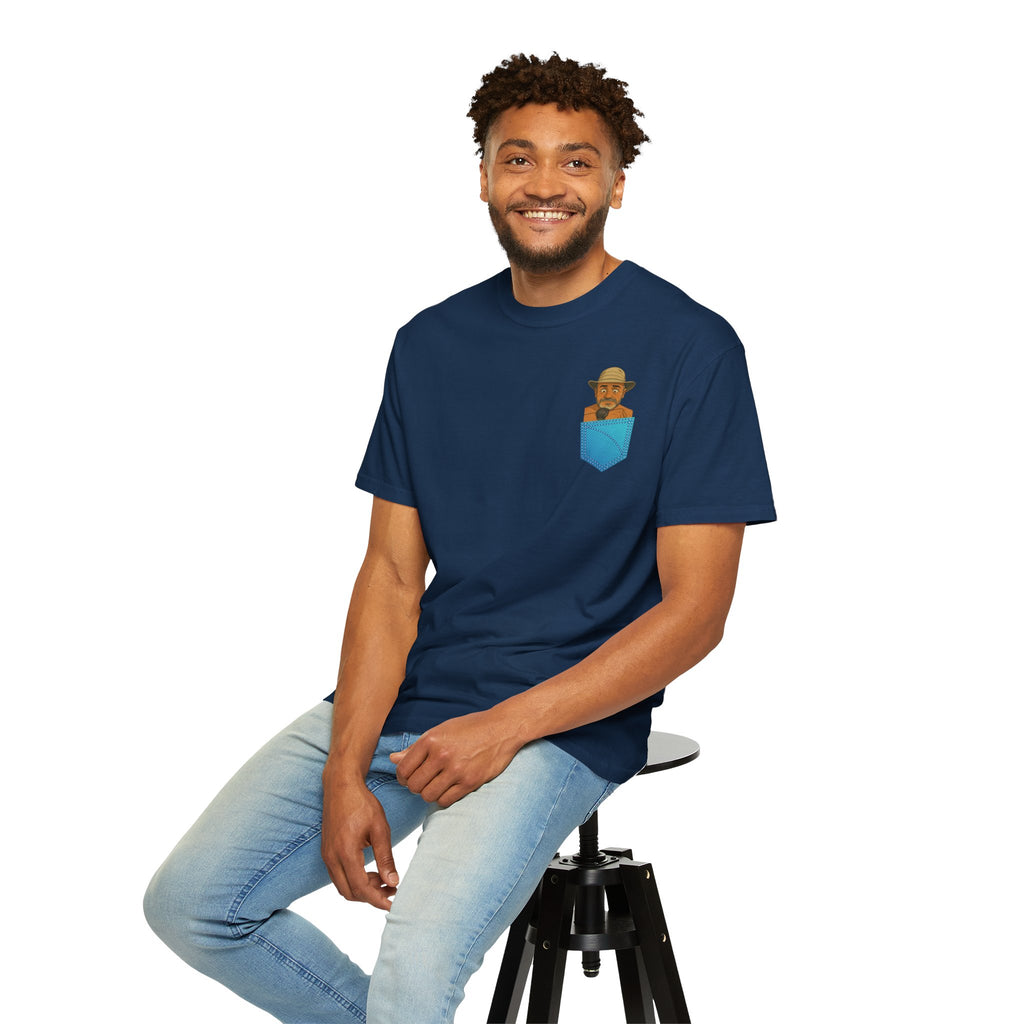 Pocket Graphic T-Shirt — Retro Explorer Watch Illustration & Quote