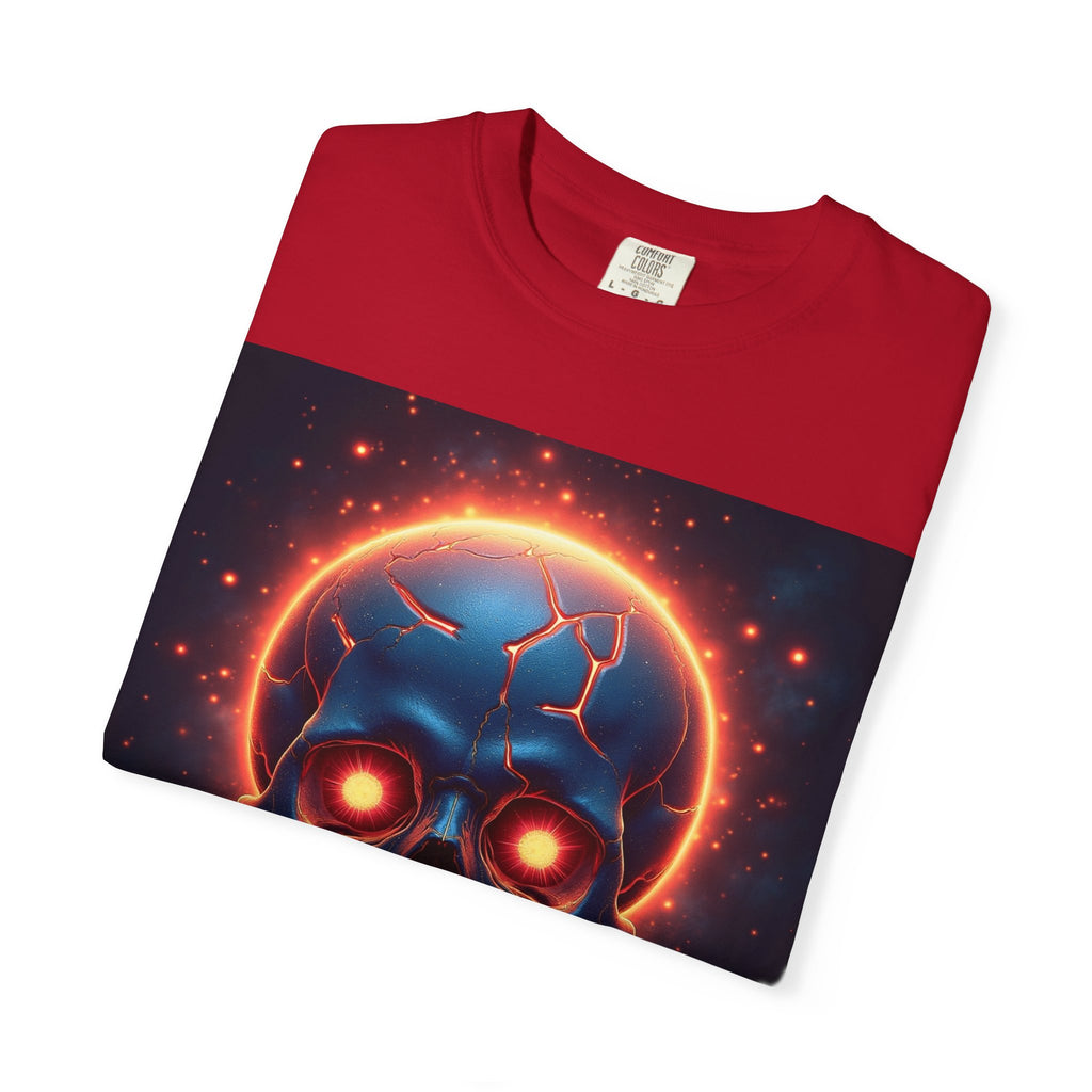 Glowing Neon Skull T-shirt | Fiery Skull Graphic Tee