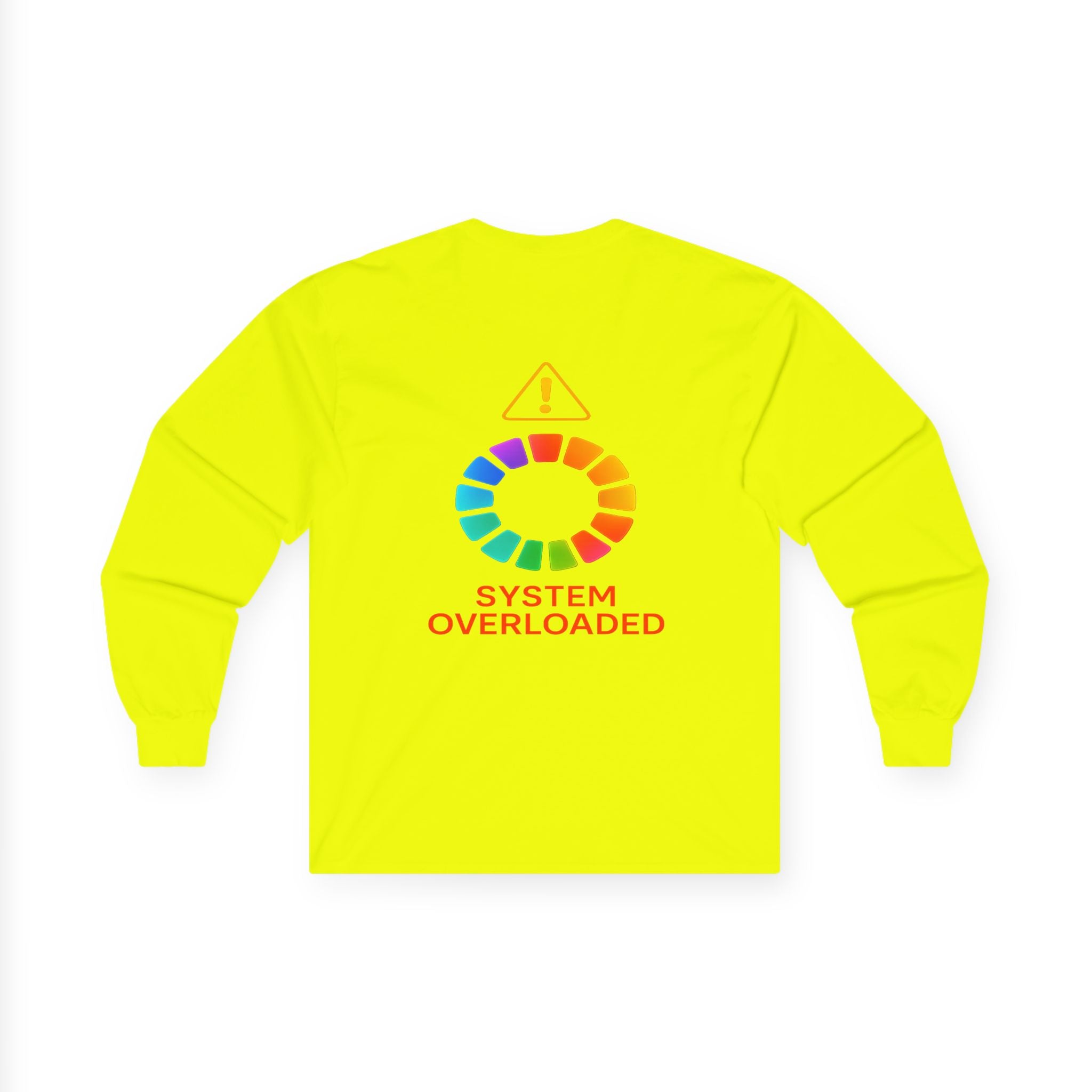 Professional Overthinker brain graphic Long Sleeve Tee | System Overloaded back design