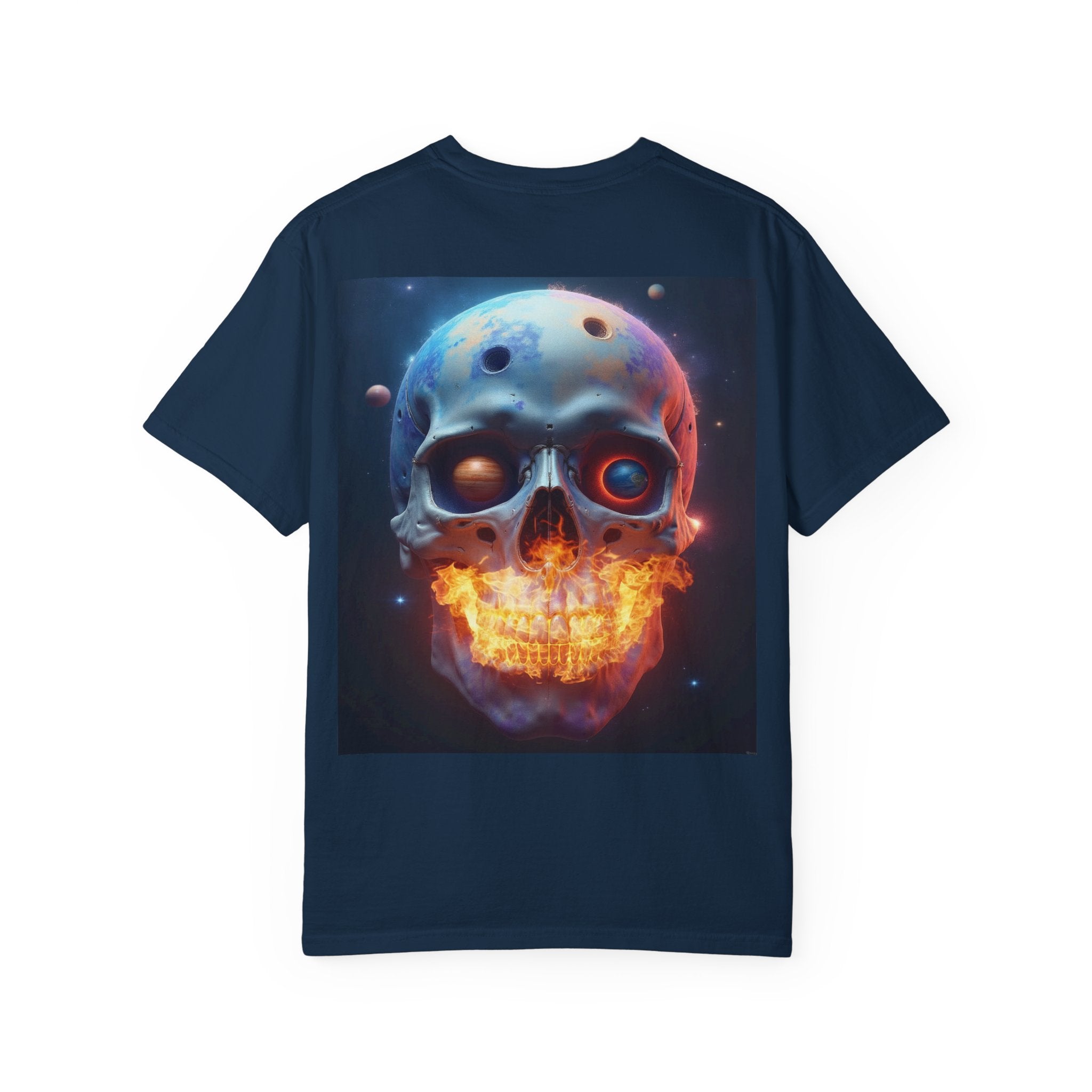 Glowing Neon Skull T-shirt | Fiery Skull Graphic Tee