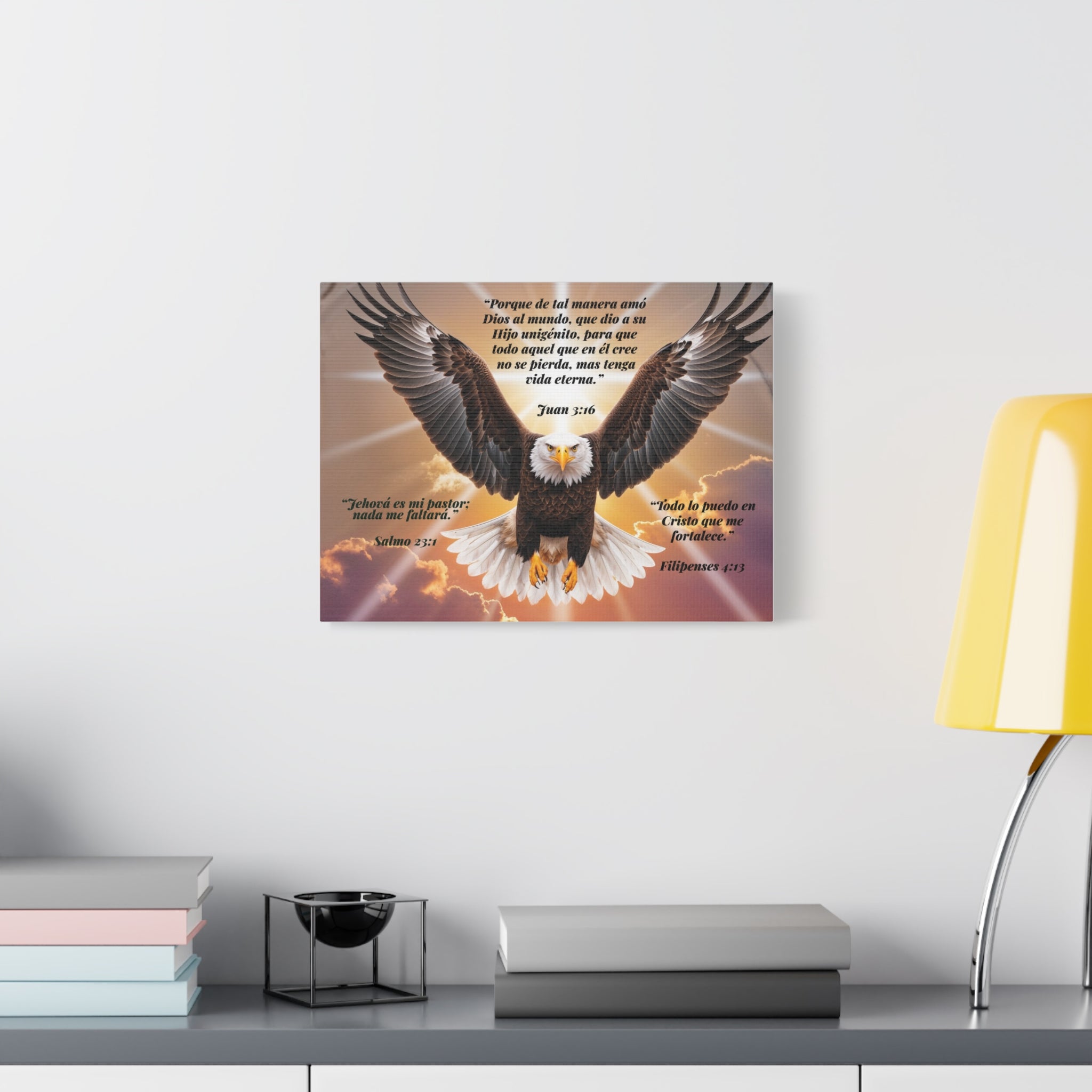 Bald Eagle with Spanish Bible Verses Canvas