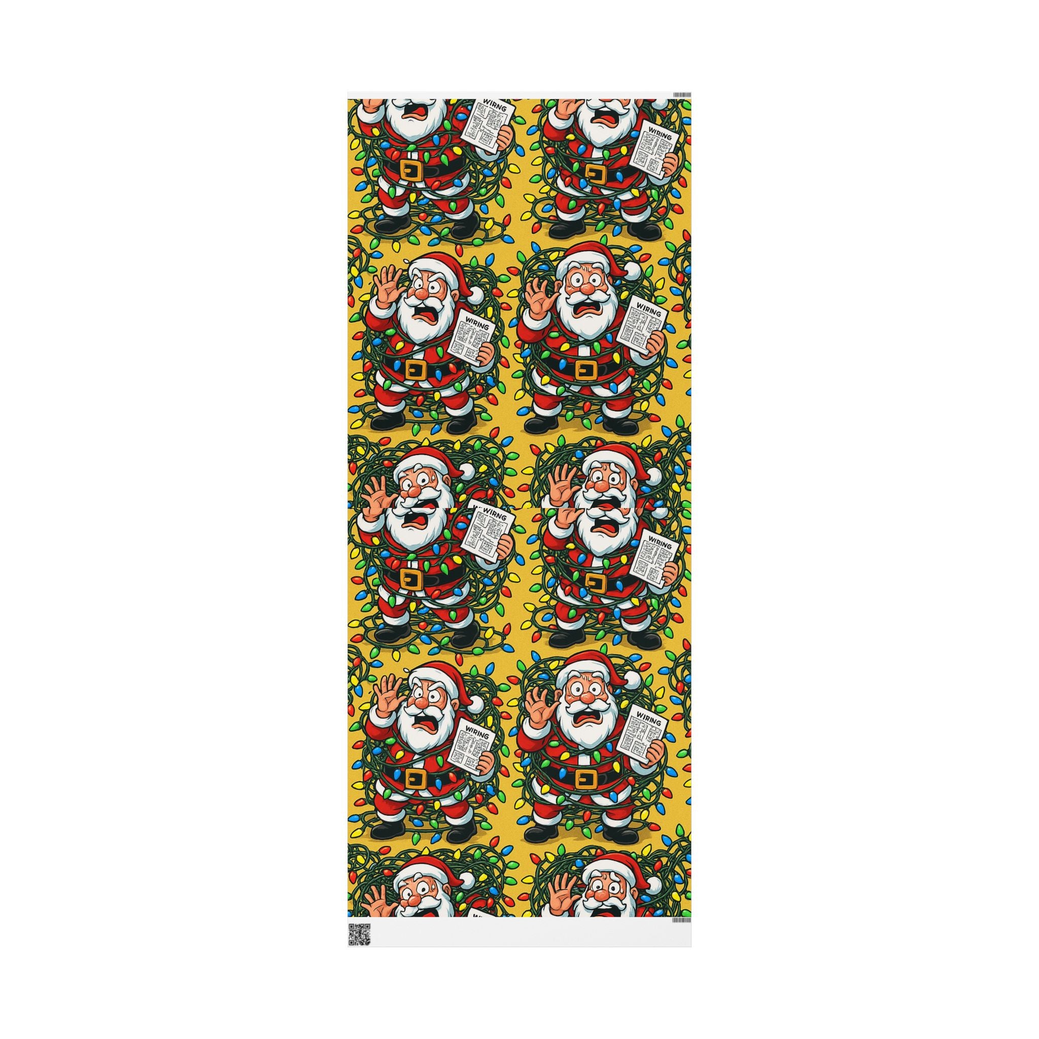 Santa Wreath Wrapping Paper | Christmas Holiday Gift Wrap Roll