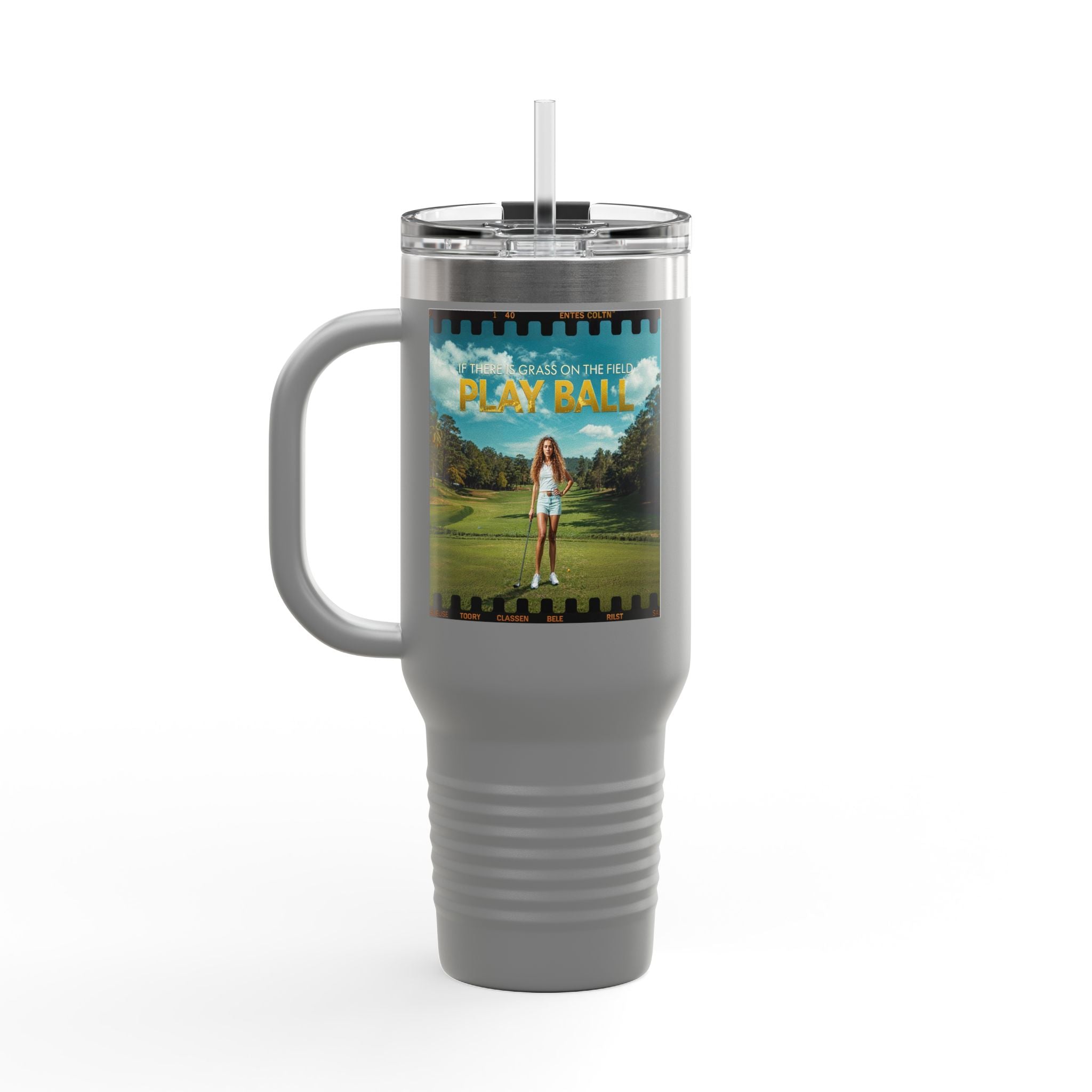 Play Ball Golf Scene Travel Mug | 40oz Insulated Tumbler