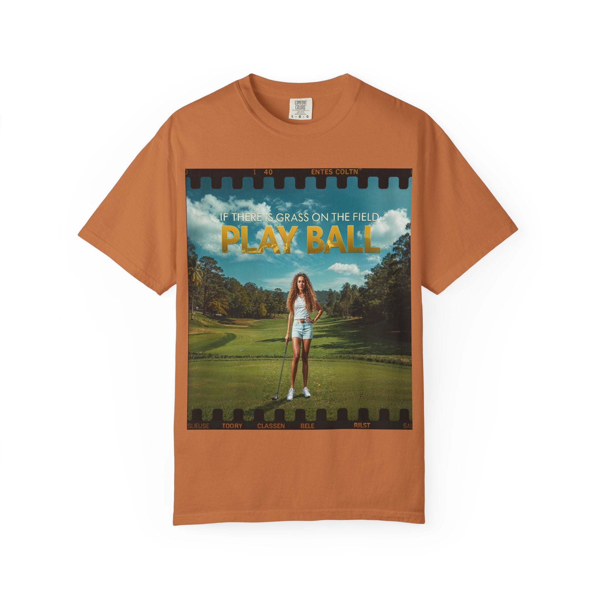 Play Ball golf scene T-shirt | retro golf course photo tee