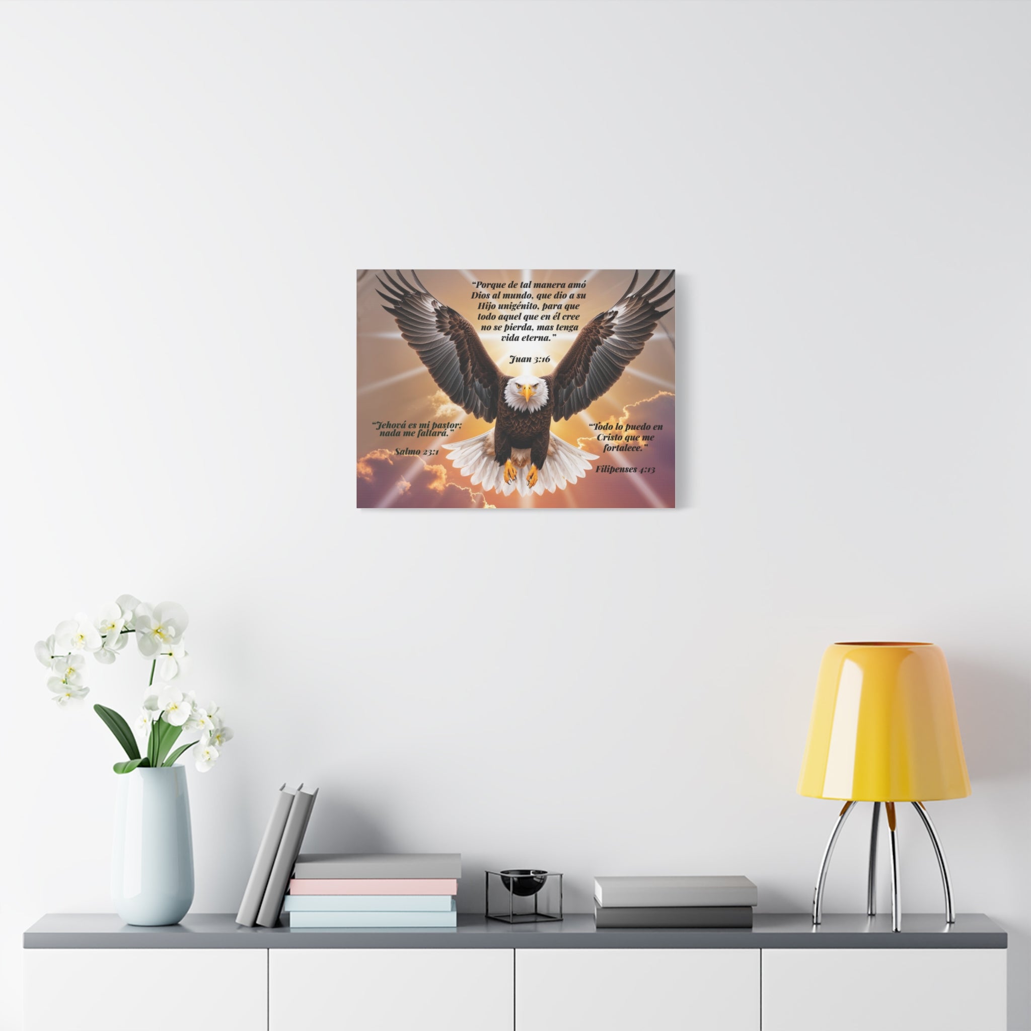 Bald Eagle with Spanish Bible Verses Canvas