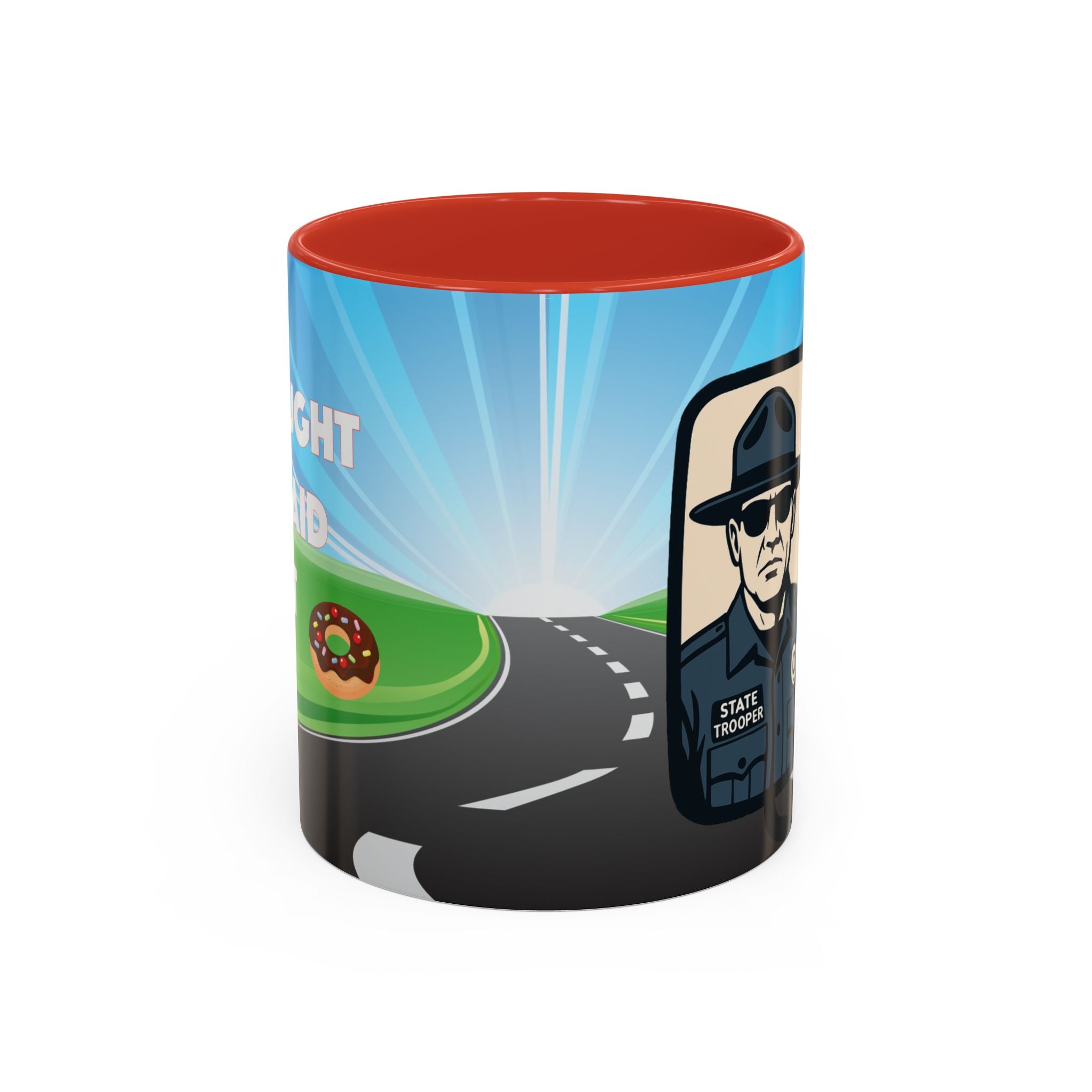 State Trooper Highway Scene Mug | Accent Coffee Mug 11oz 15oz