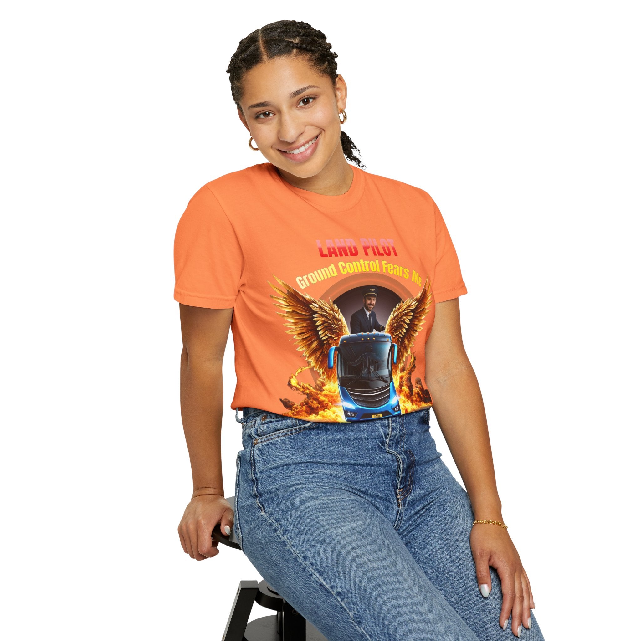 Bus Driver T-Shirt — "Land Pilot" & "If the wheels are down, I'm around" Graphic Tee