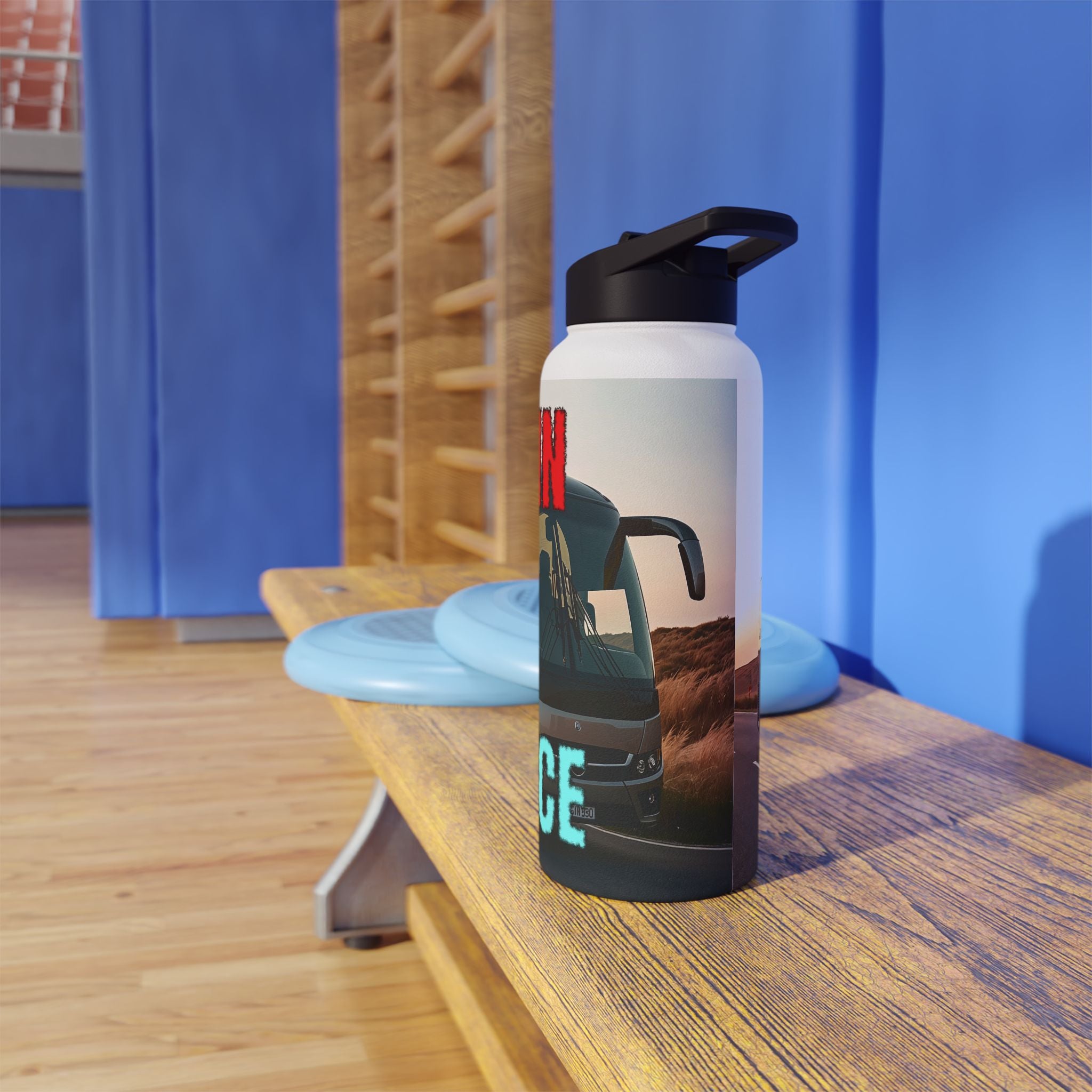 Travel Bus Crew Stainless Steel Water Bottle – 'This Bus Will Be My Office' Insulated Bottle