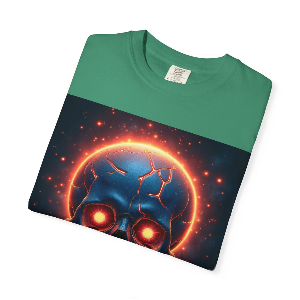 Glowing Neon Skull T-shirt | Fiery Skull Graphic Tee