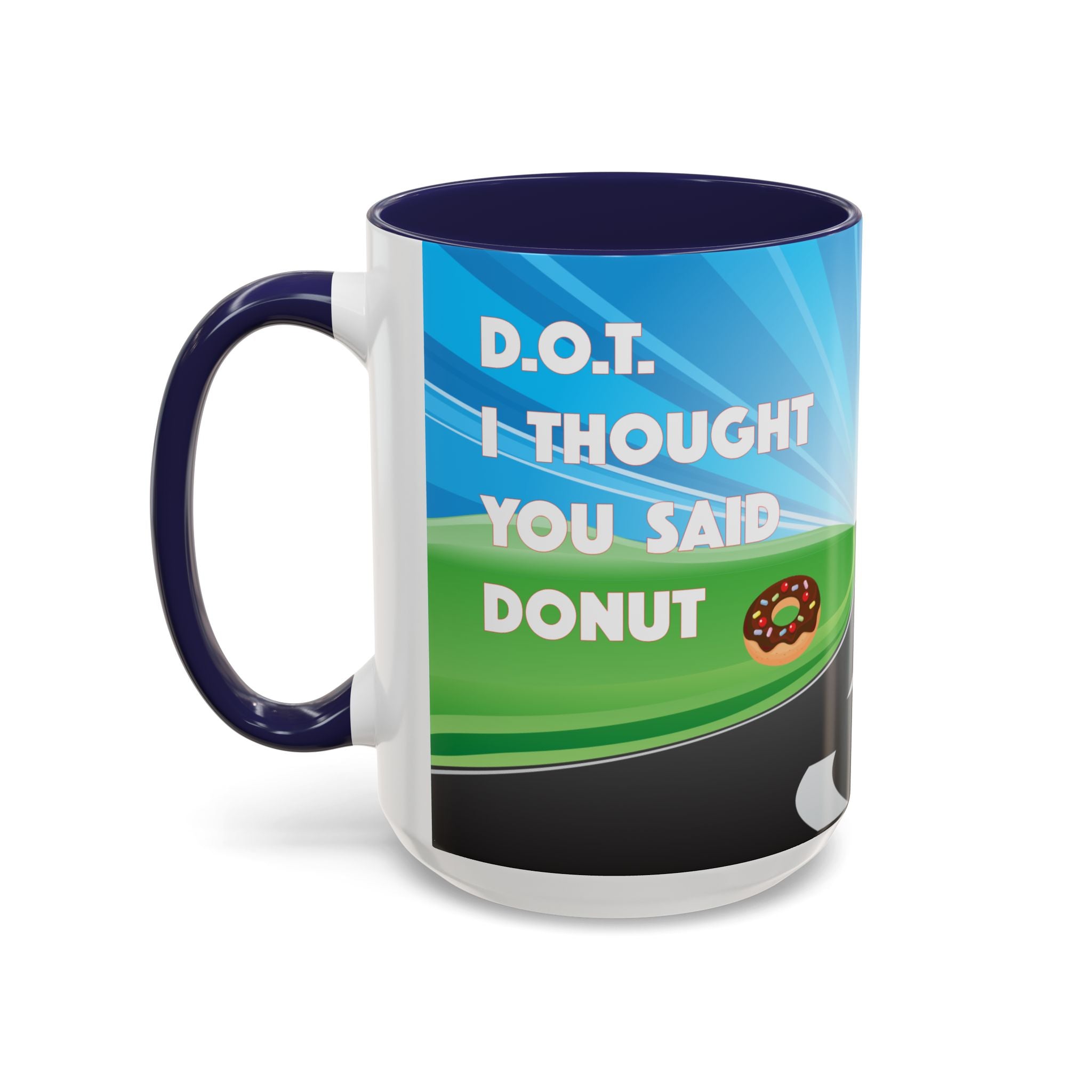 State Trooper Highway Scene Mug | Accent Coffee Mug 11oz 15oz