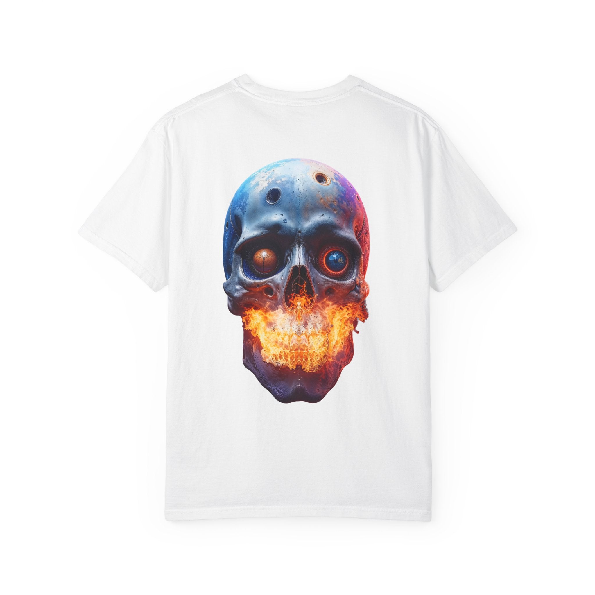 Glowing Neon Skull T-shirt | Fiery Skull Graphic Tee