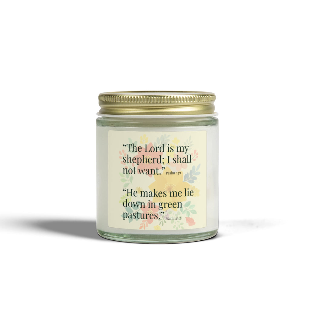 The Lord Is My Shepherd Candle | Scented Coconut Apricot Wax Jar