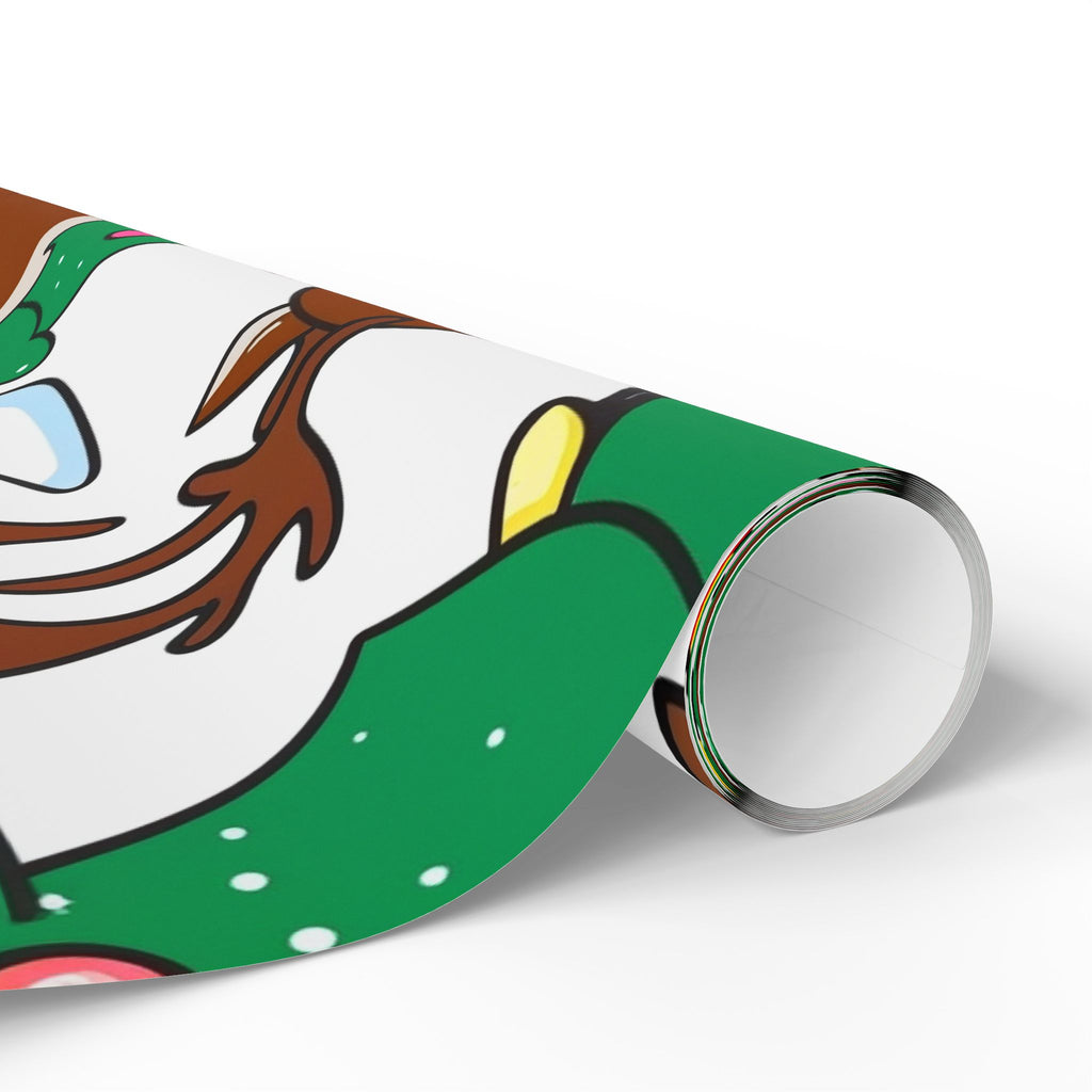 Reindeer Pattern Wrapping Paper | Christmas Trees Ornaments Gifts