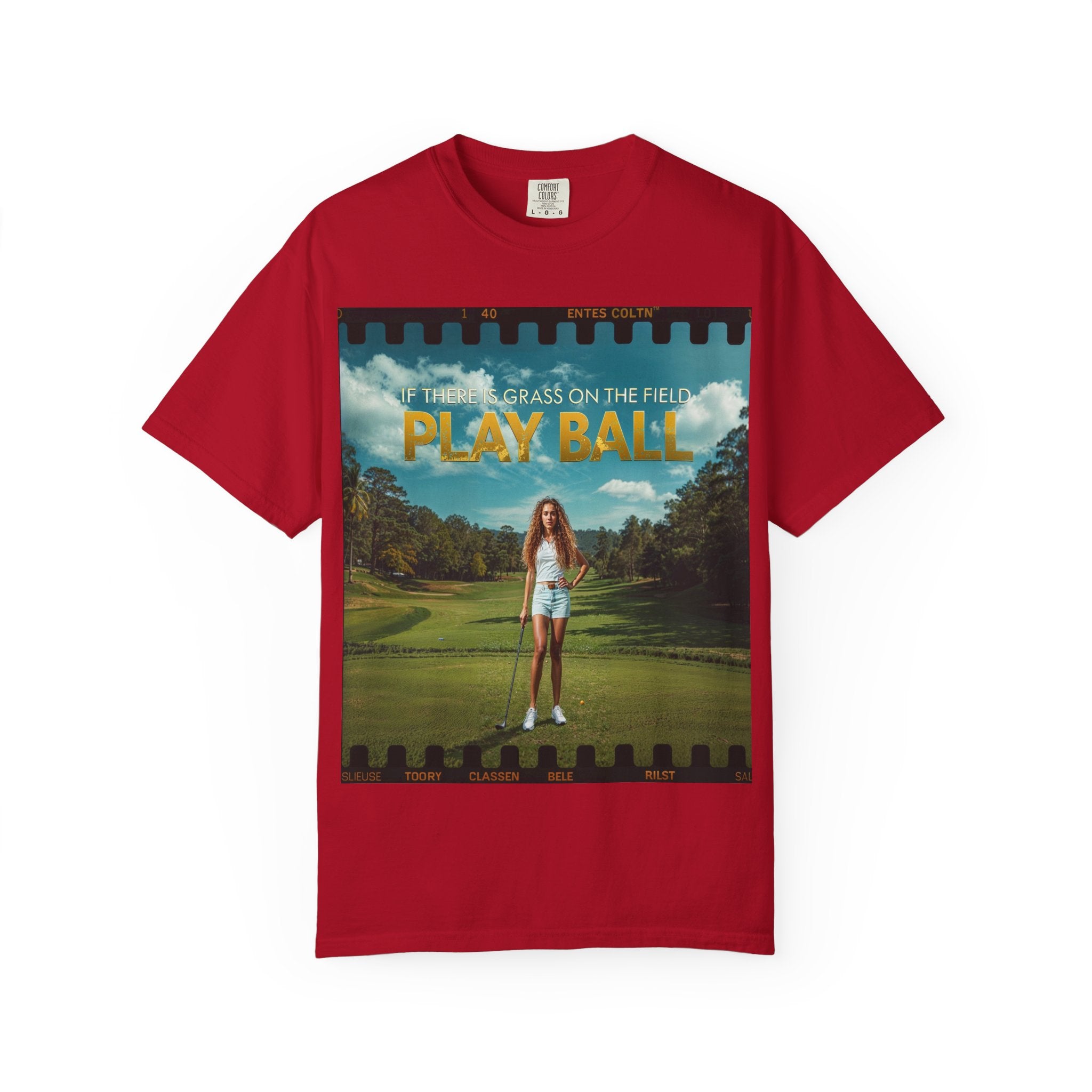 Play Ball golf scene T-shirt | retro golf course photo tee
