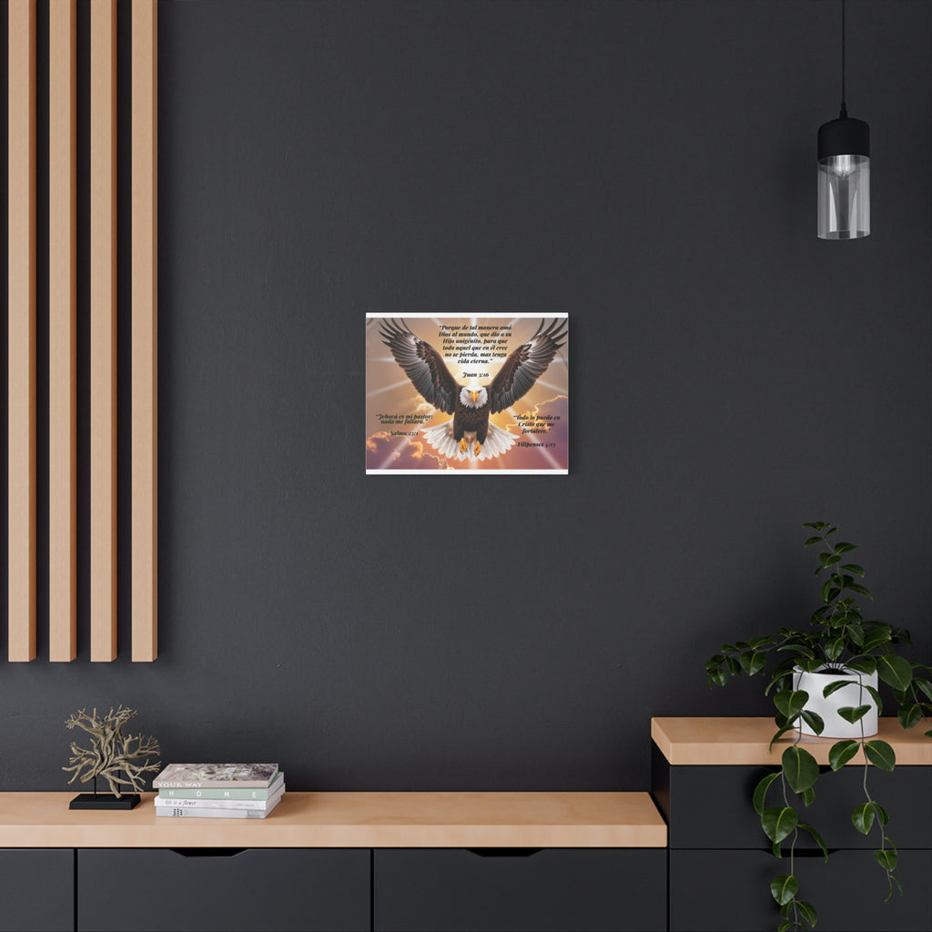 Bald Eagle with Spanish Bible Verses Canvas