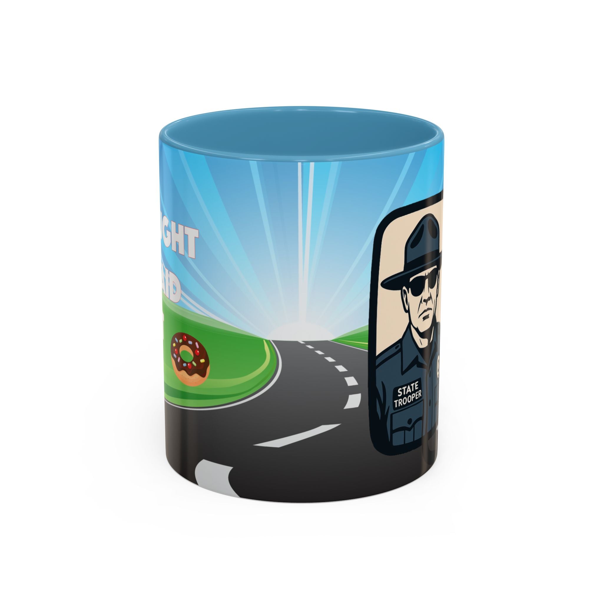 State Trooper Highway Scene Mug | Accent Coffee Mug 11oz 15oz