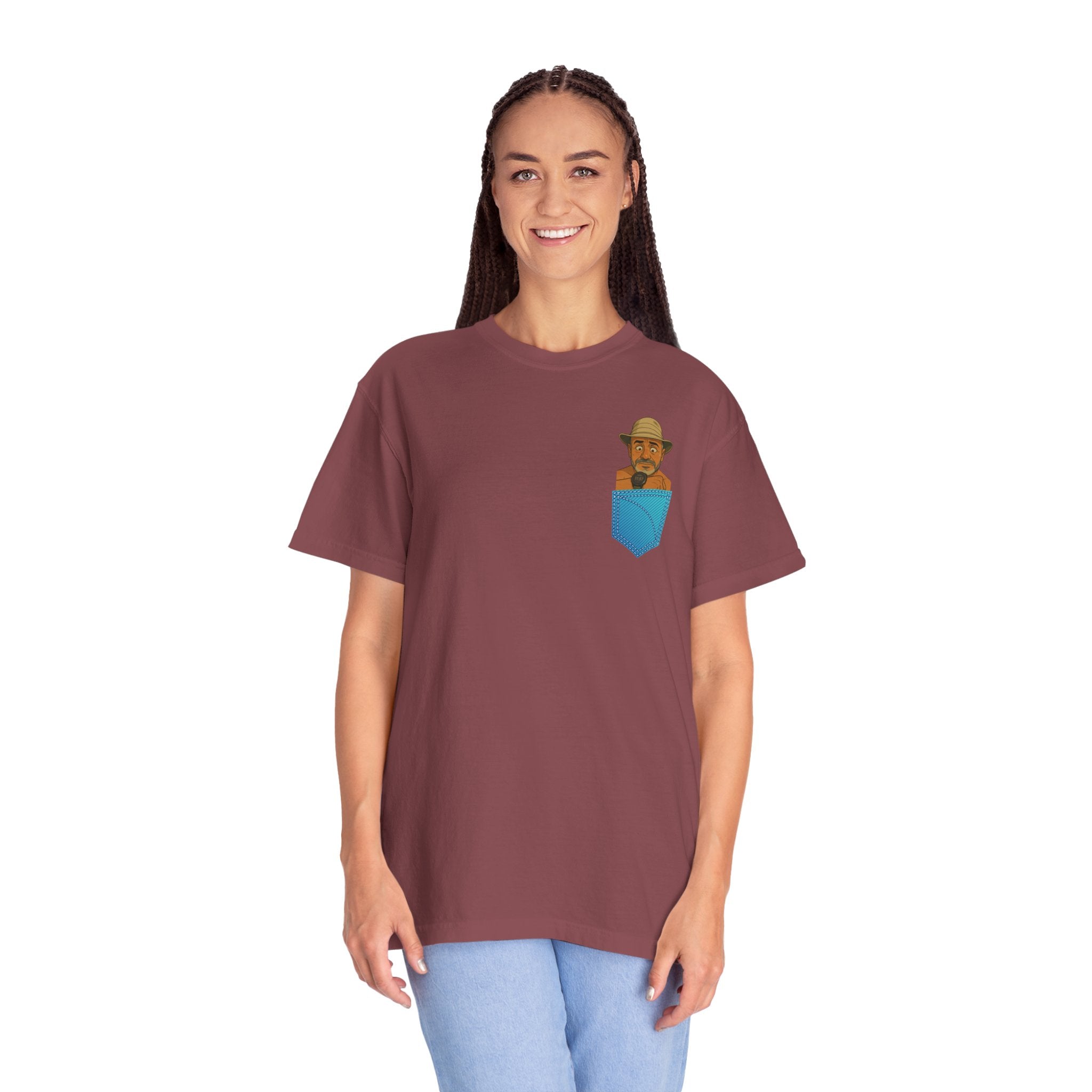 Pocket Graphic T-Shirt — Retro Explorer Watch Illustration & Quote
