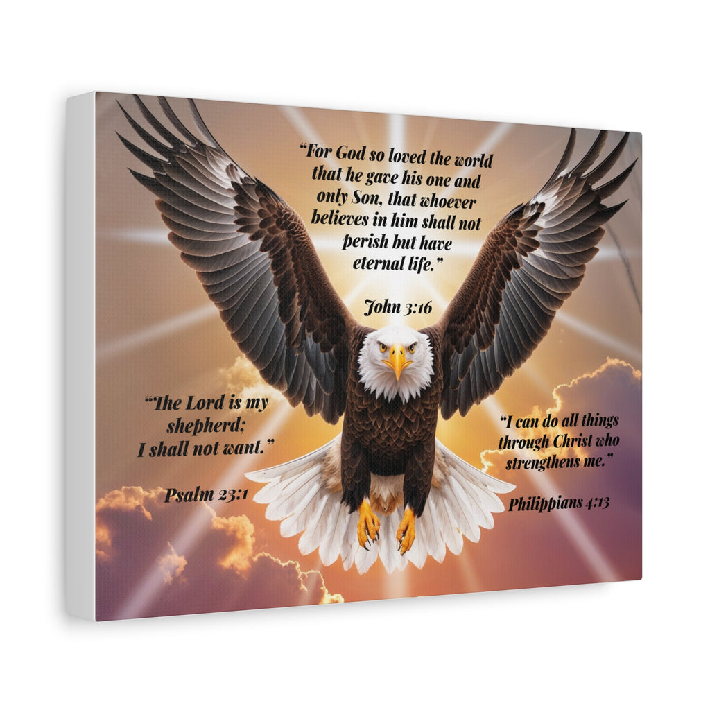 Bald Eagle with Bible Verses Canvas