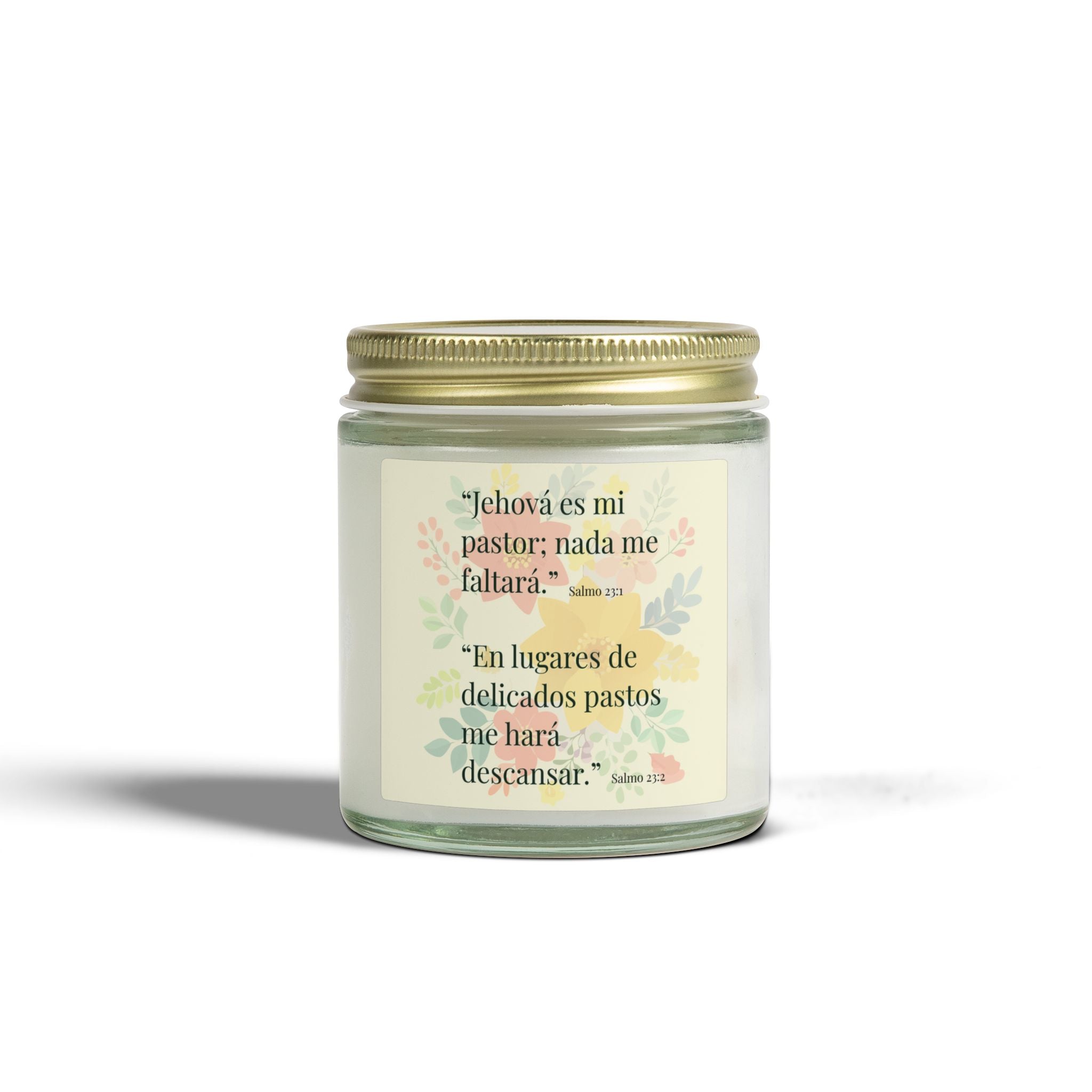 Spanish Bible Verse Candle Coconut Apricot Wax Candle | 4oz 9oz