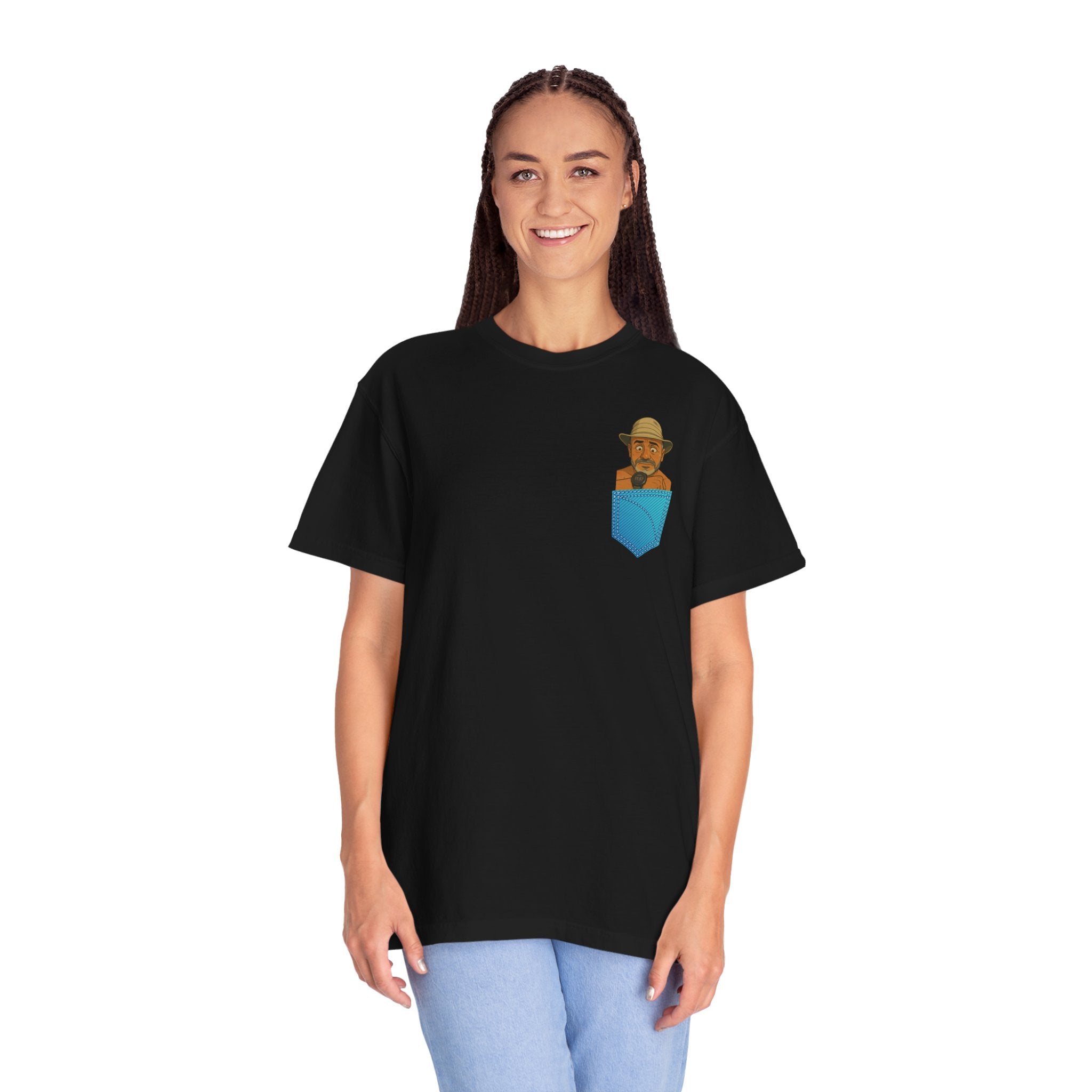Pocket Graphic T-Shirt — Retro Explorer Watch Illustration & Quote