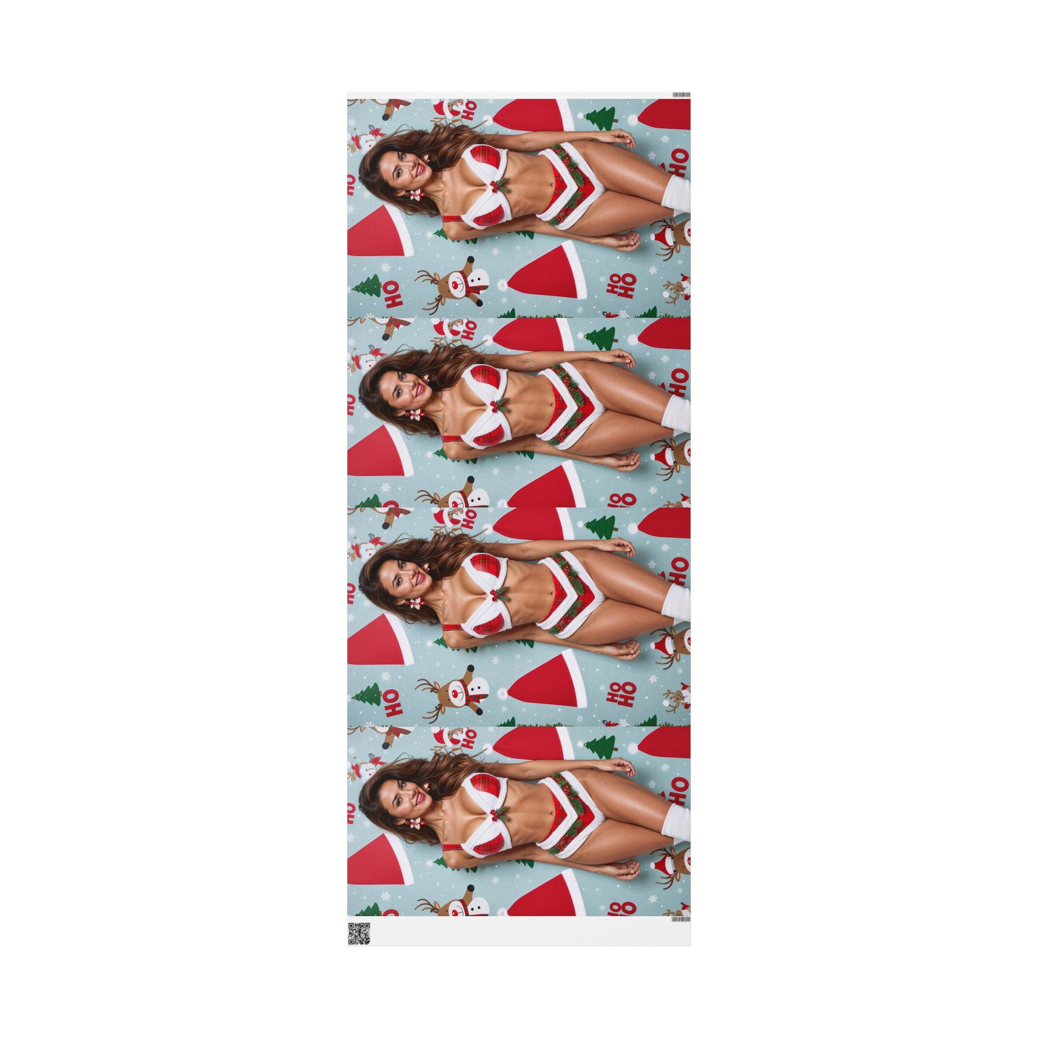 Holiday Portrait Pattern Wrapping Paper | Christmas Photo Repeat