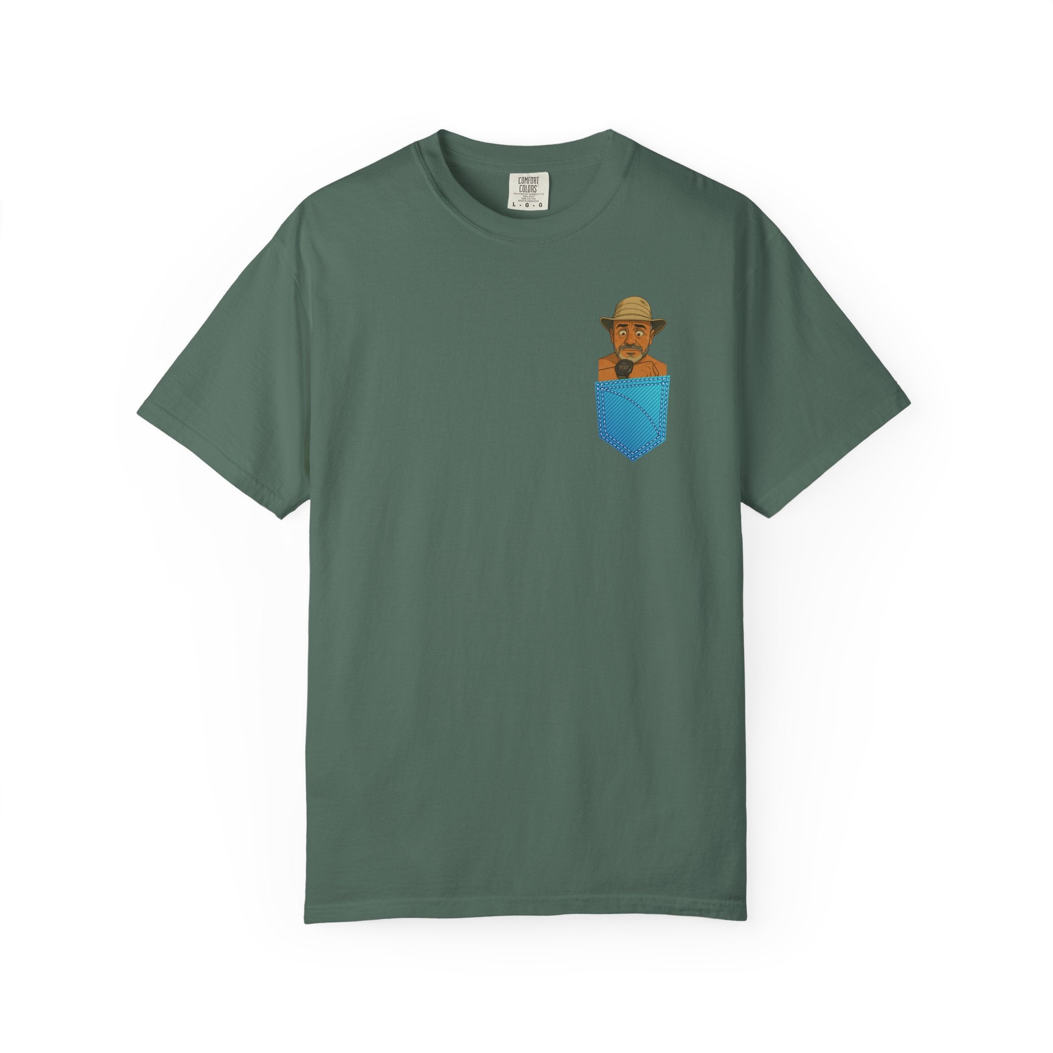 Pocket Graphic T-Shirt — Retro Explorer Watch Illustration & Quote