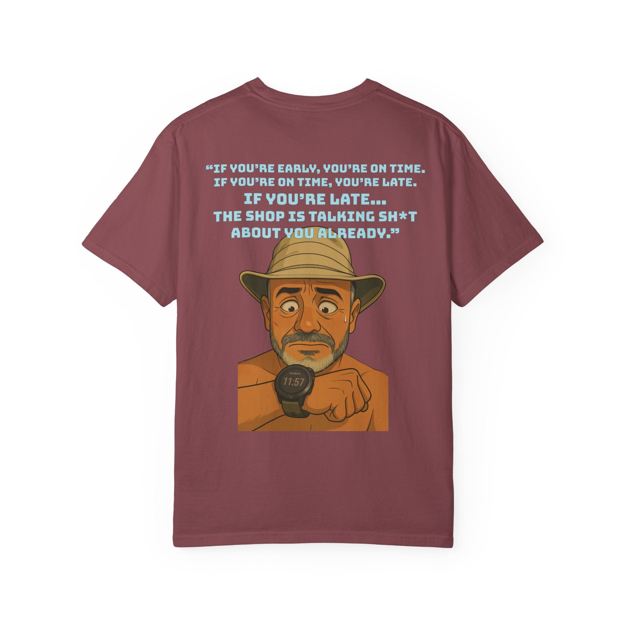 Pocket Graphic T-Shirt — Retro Explorer Watch Illustration & Quote