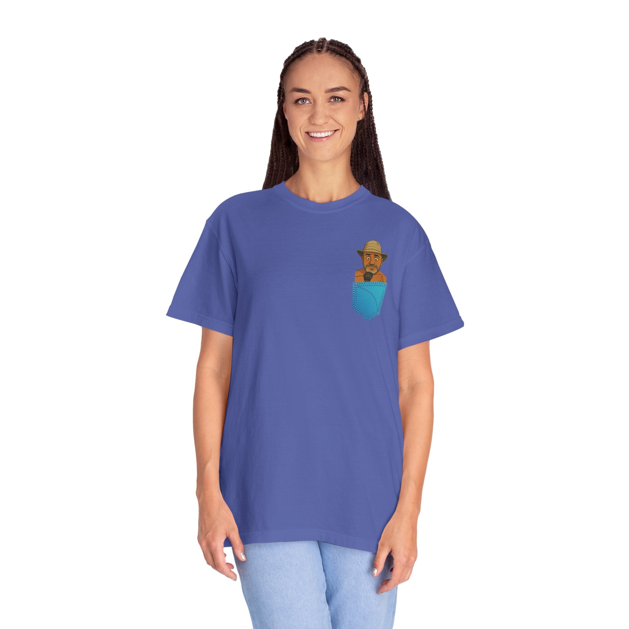 Pocket Graphic T-Shirt — Retro Explorer Watch Illustration & Quote