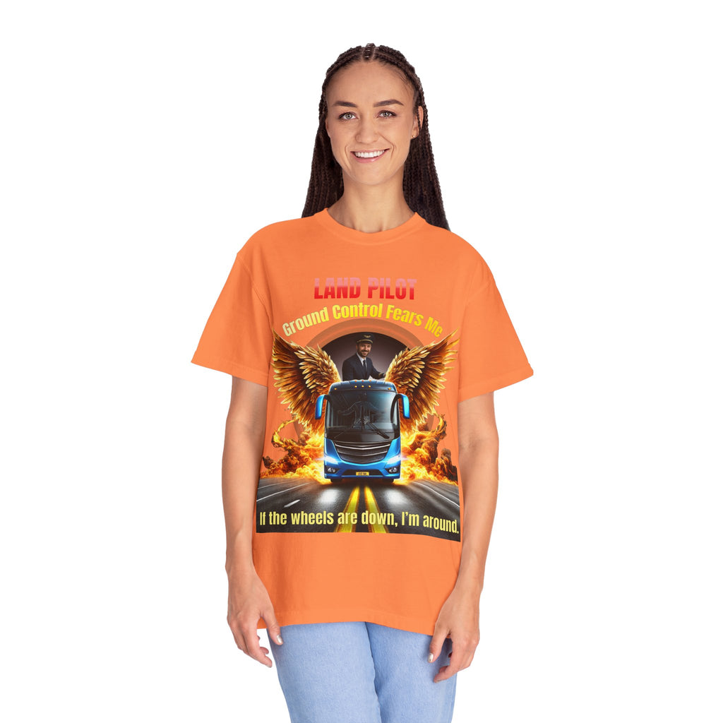 Bus Driver T-Shirt — "Land Pilot" & "If the wheels are down, I'm around" Graphic Tee