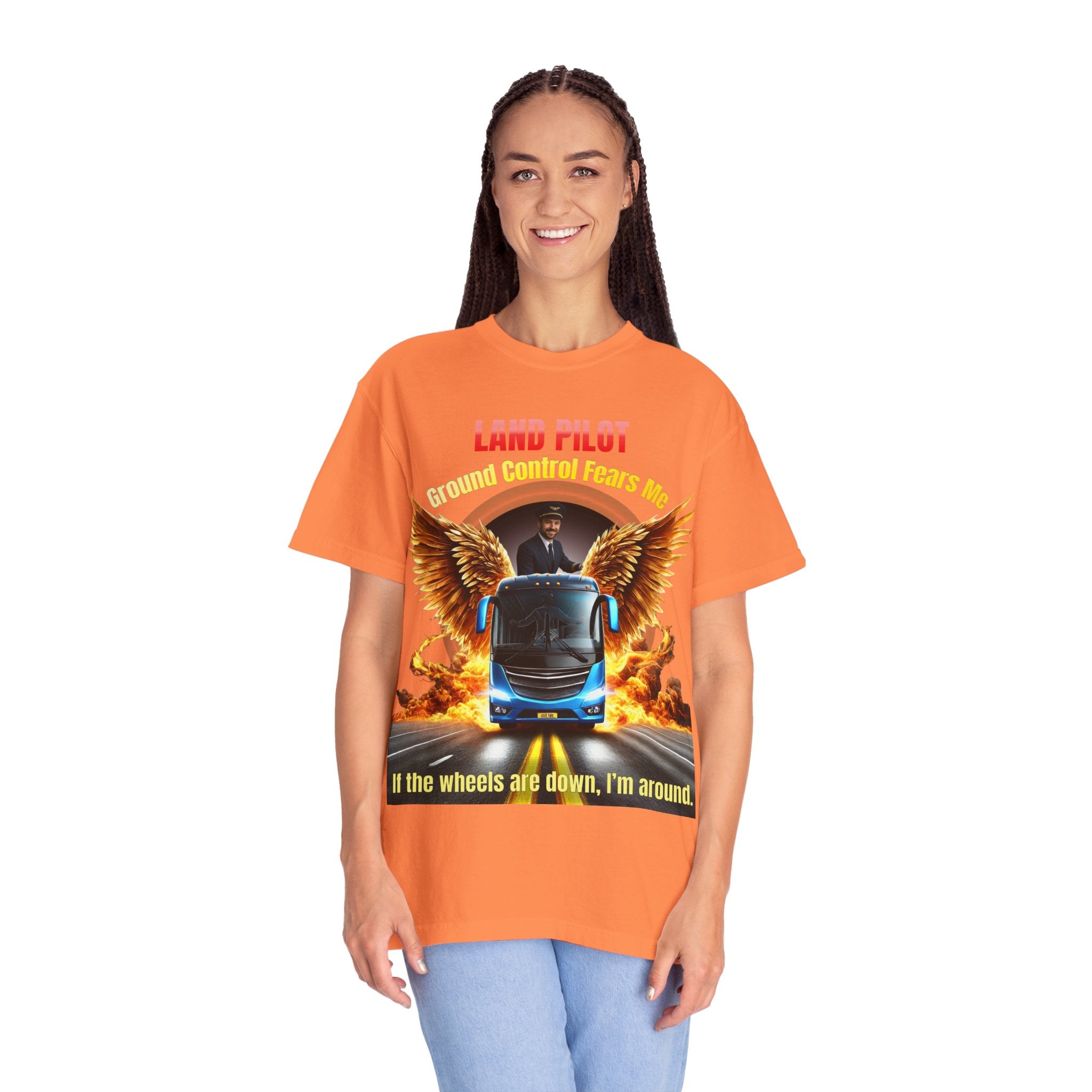 Bus Driver T-Shirt — "Land Pilot" & "If the wheels are down, I'm around" Graphic Tee