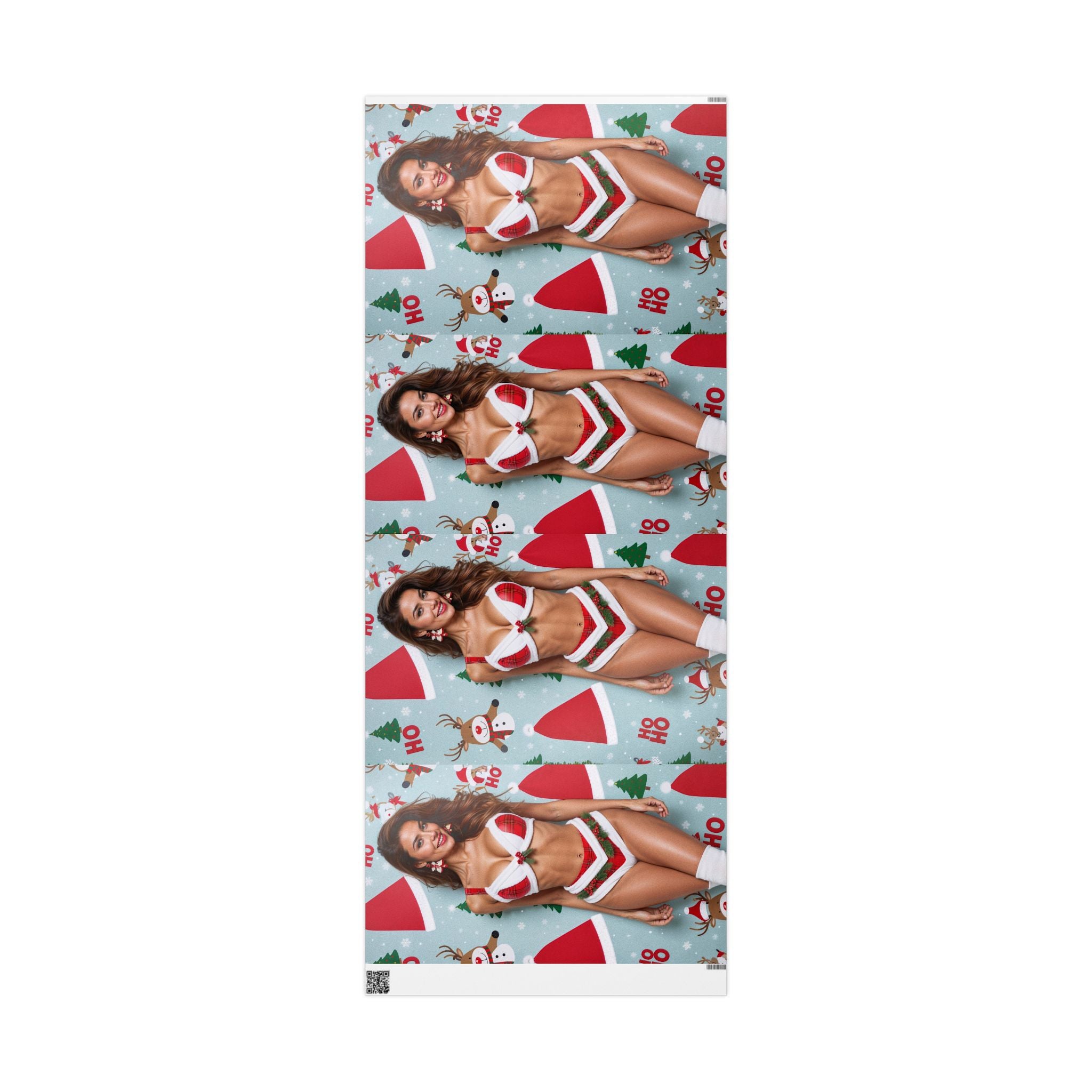 Holiday Portrait Pattern Wrapping Paper | Christmas Photo Repeat