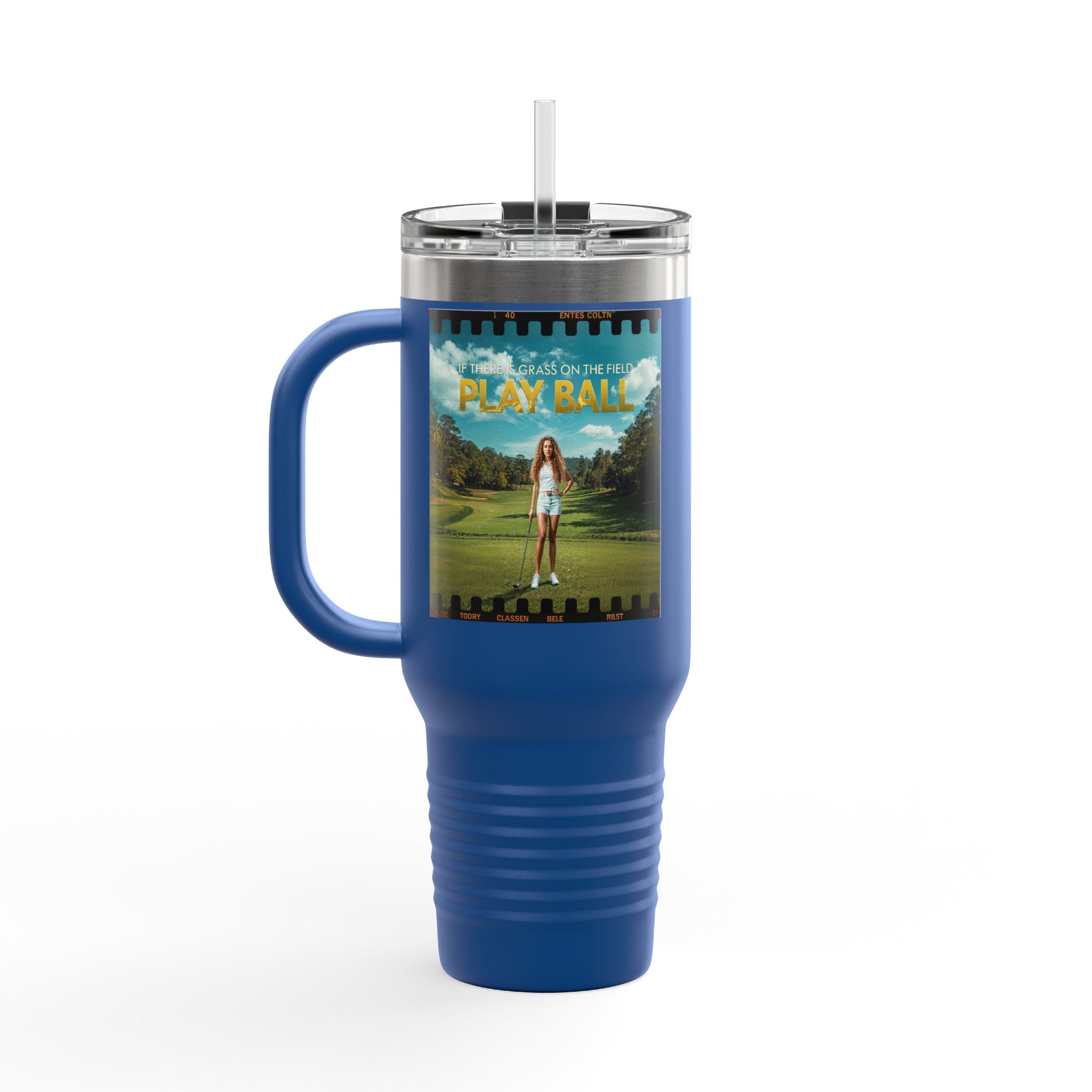 Play Ball Golf Scene Travel Mug | 40oz Insulated Tumbler