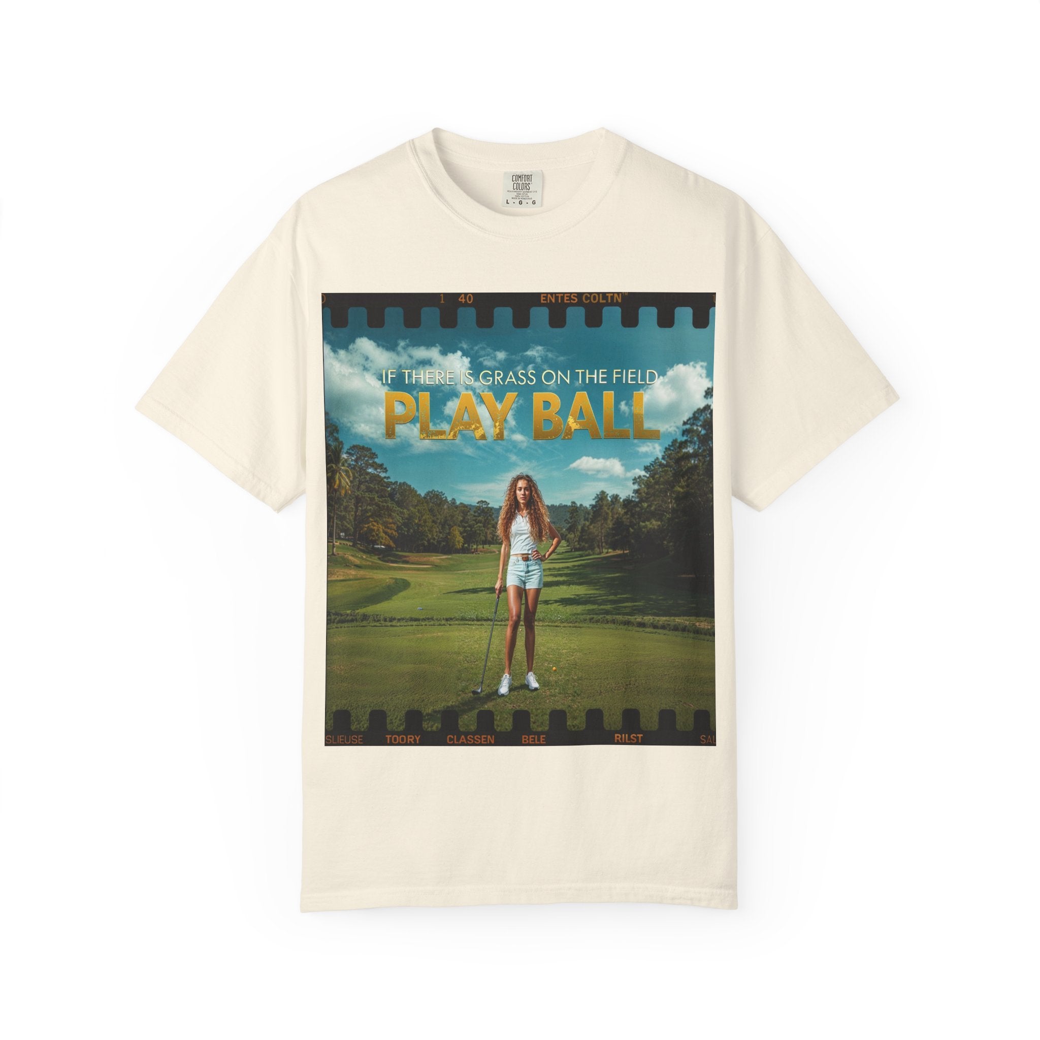 Play Ball golf scene T-shirt | retro golf course photo tee