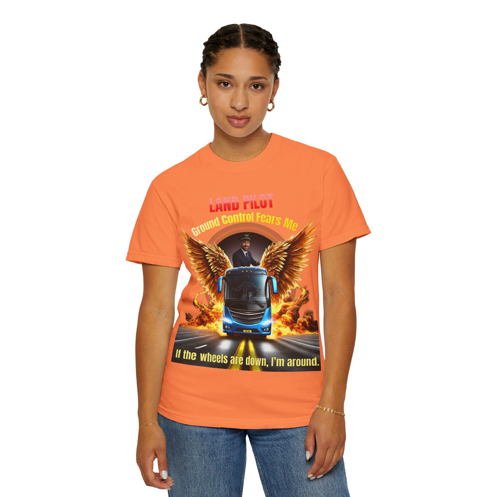 Bus Driver T-Shirt — "Land Pilot" & "If the wheels are down, I'm around" Graphic Tee