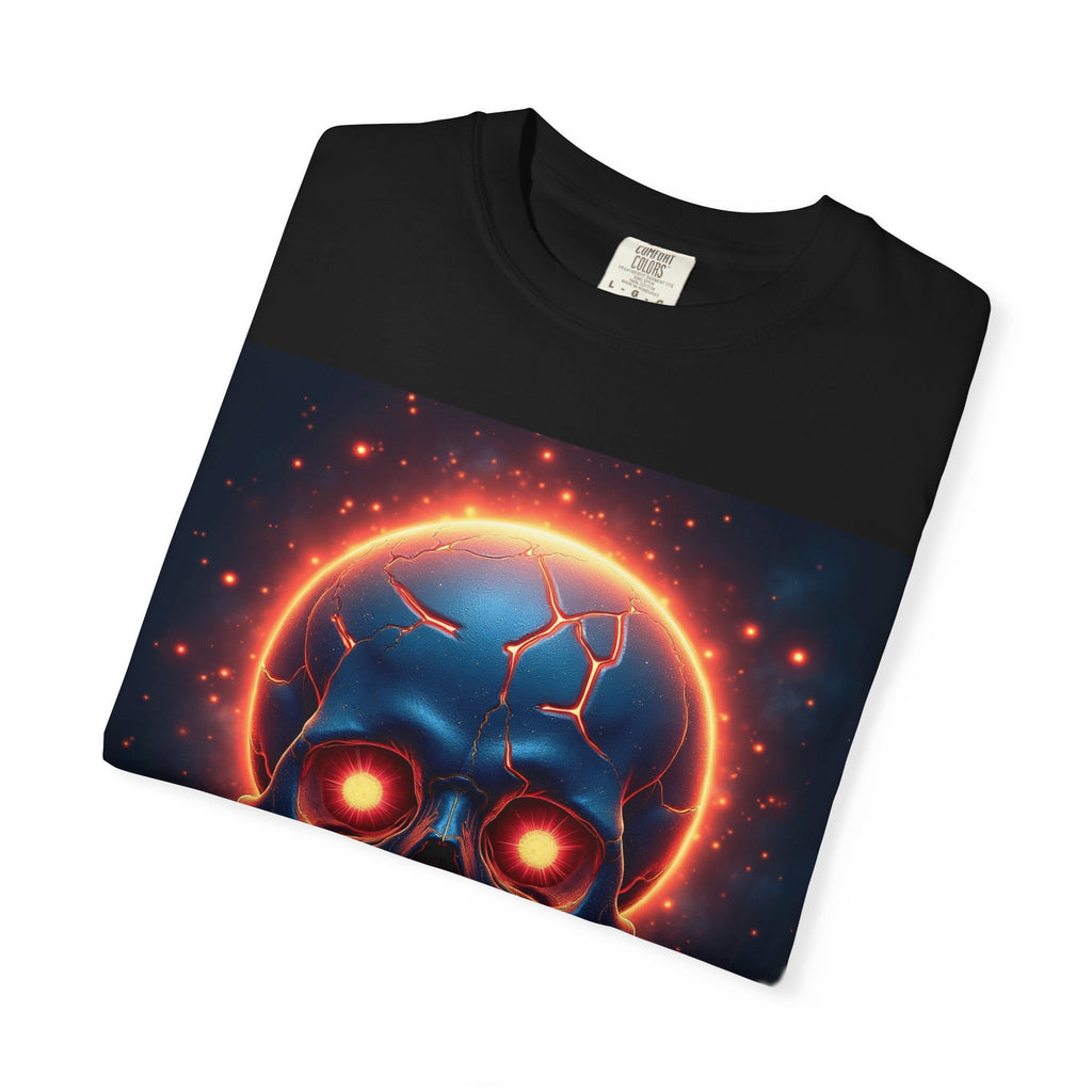 Glowing Neon Skull T-shirt | Fiery Skull Graphic Tee