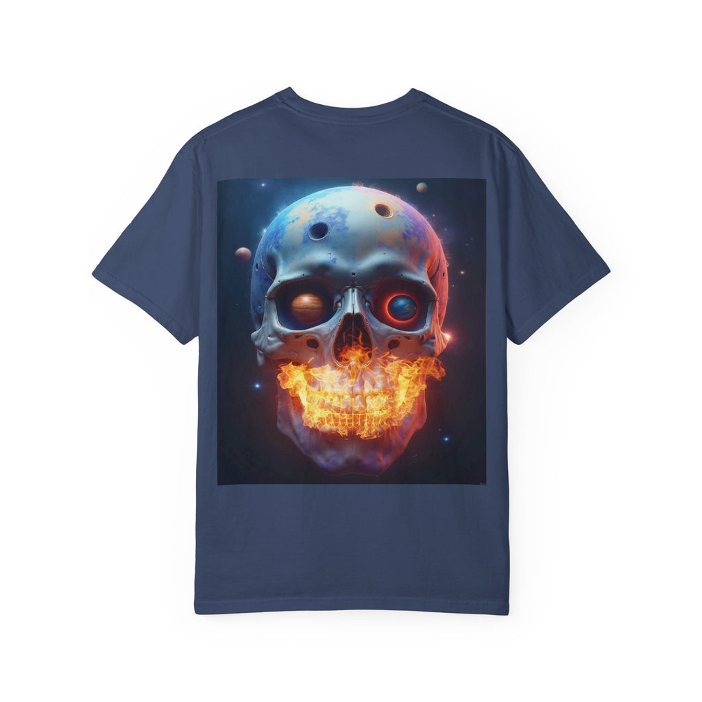 Glowing Neon Skull T-shirt | Fiery Skull Graphic Tee