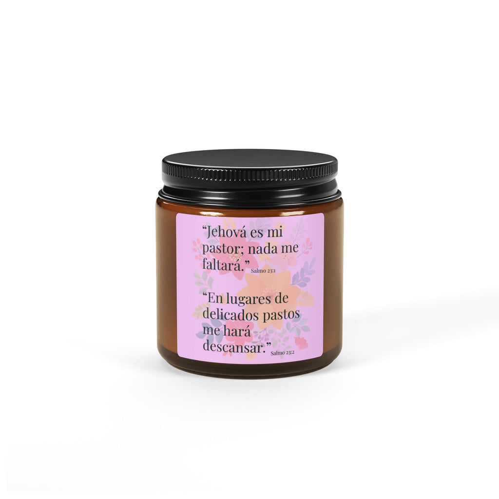 Salmo 23 Spanish Bible Verse Candle Amber Jar | Soy Candle
