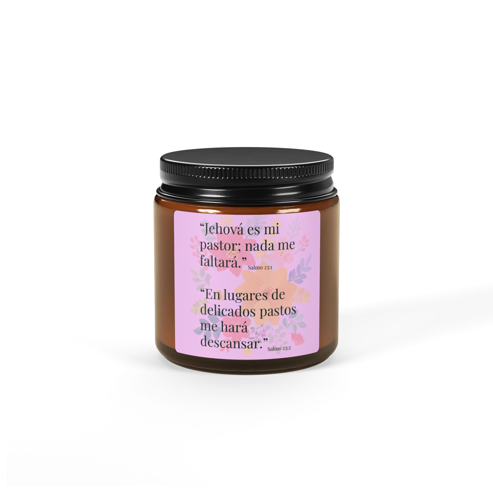 Salmo 23 Spanish Bible Verse Candle Amber Jar | Soy Candle