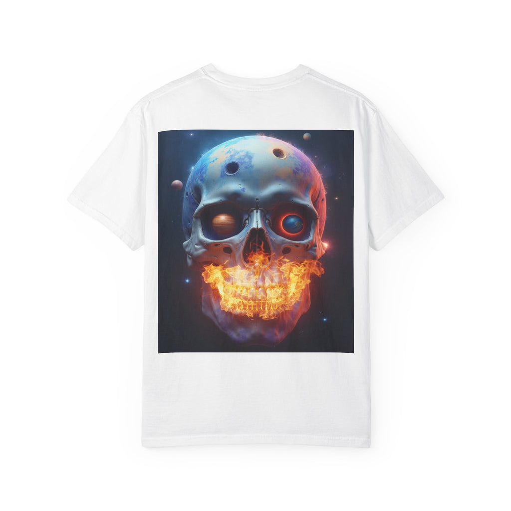 Glowing Neon Skull T-shirt | Fiery Skull Graphic Tee