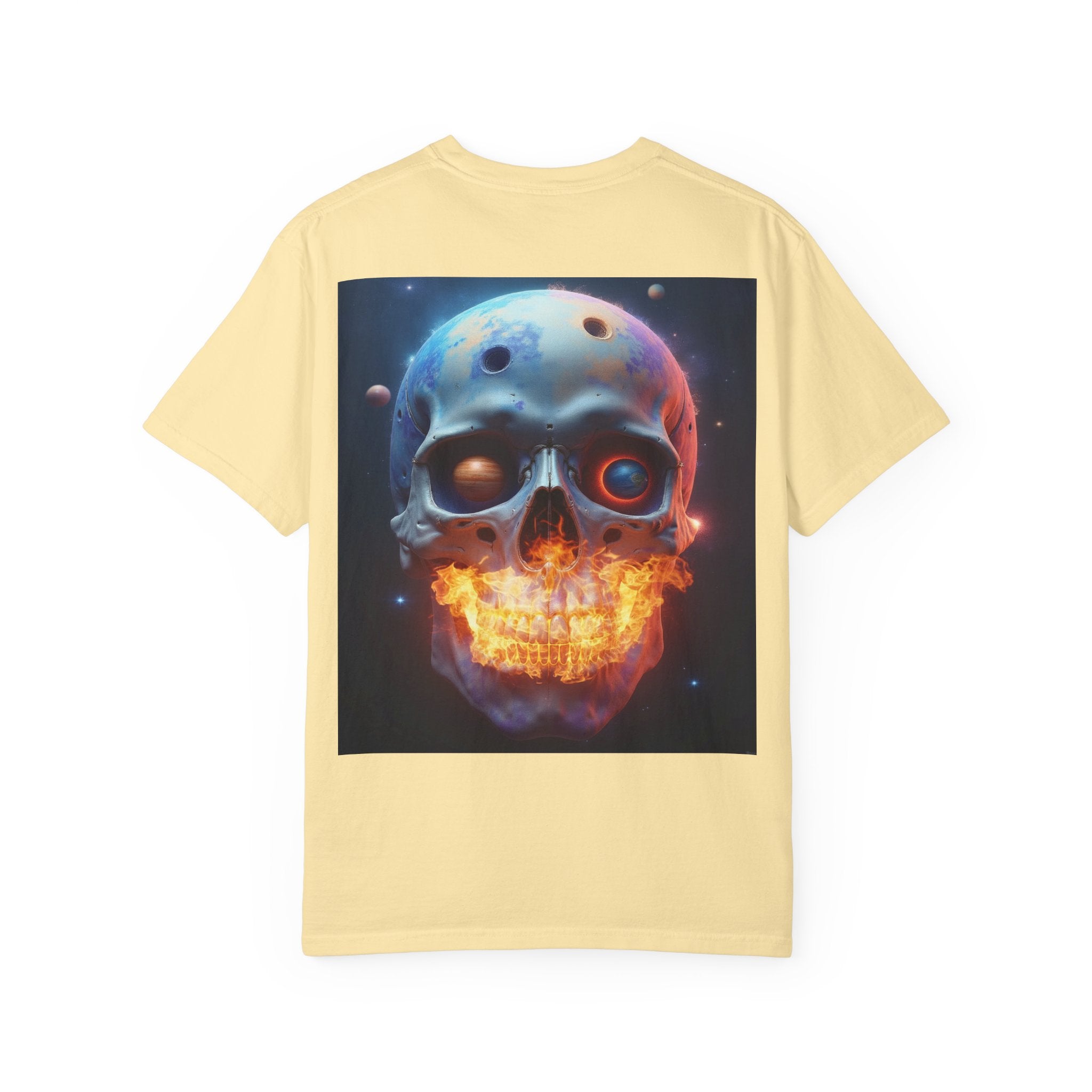 Glowing Neon Skull T-shirt | Fiery Skull Graphic Tee