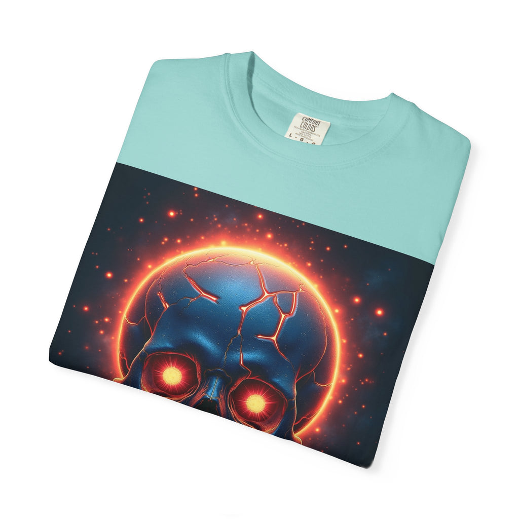 Glowing Neon Skull T-shirt | Fiery Skull Graphic Tee