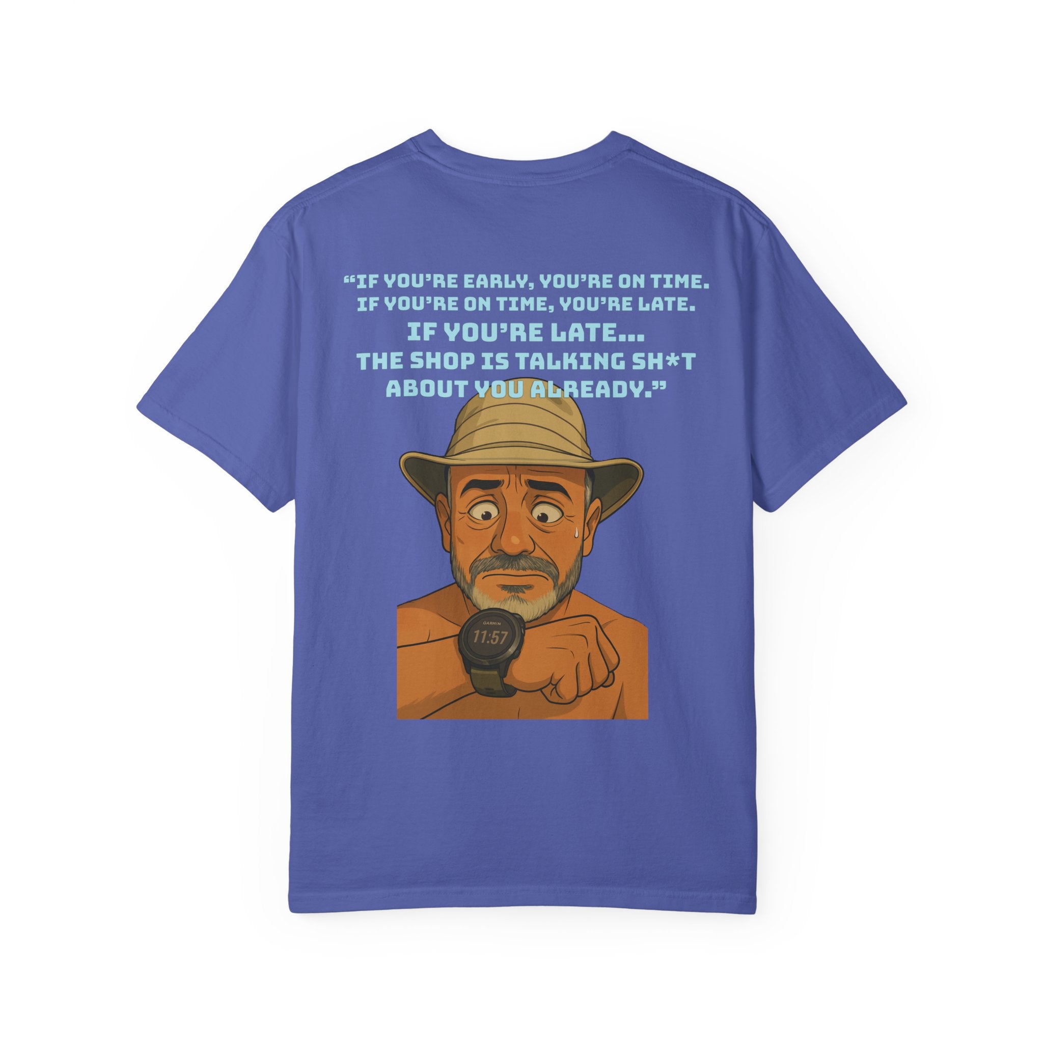 Pocket Graphic T-Shirt — Retro Explorer Watch Illustration & Quote