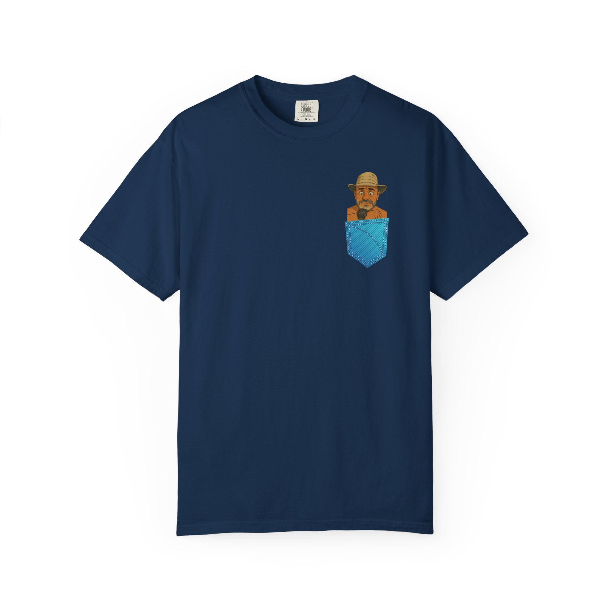 Pocket Graphic T-Shirt — Retro Explorer Watch Illustration & Quote