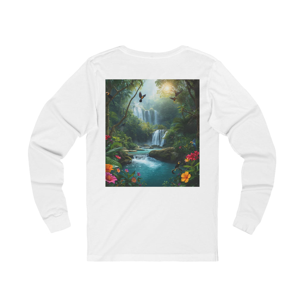 Tropical Waterfall Landscape Tee | Long Sleeve Nature Shirt