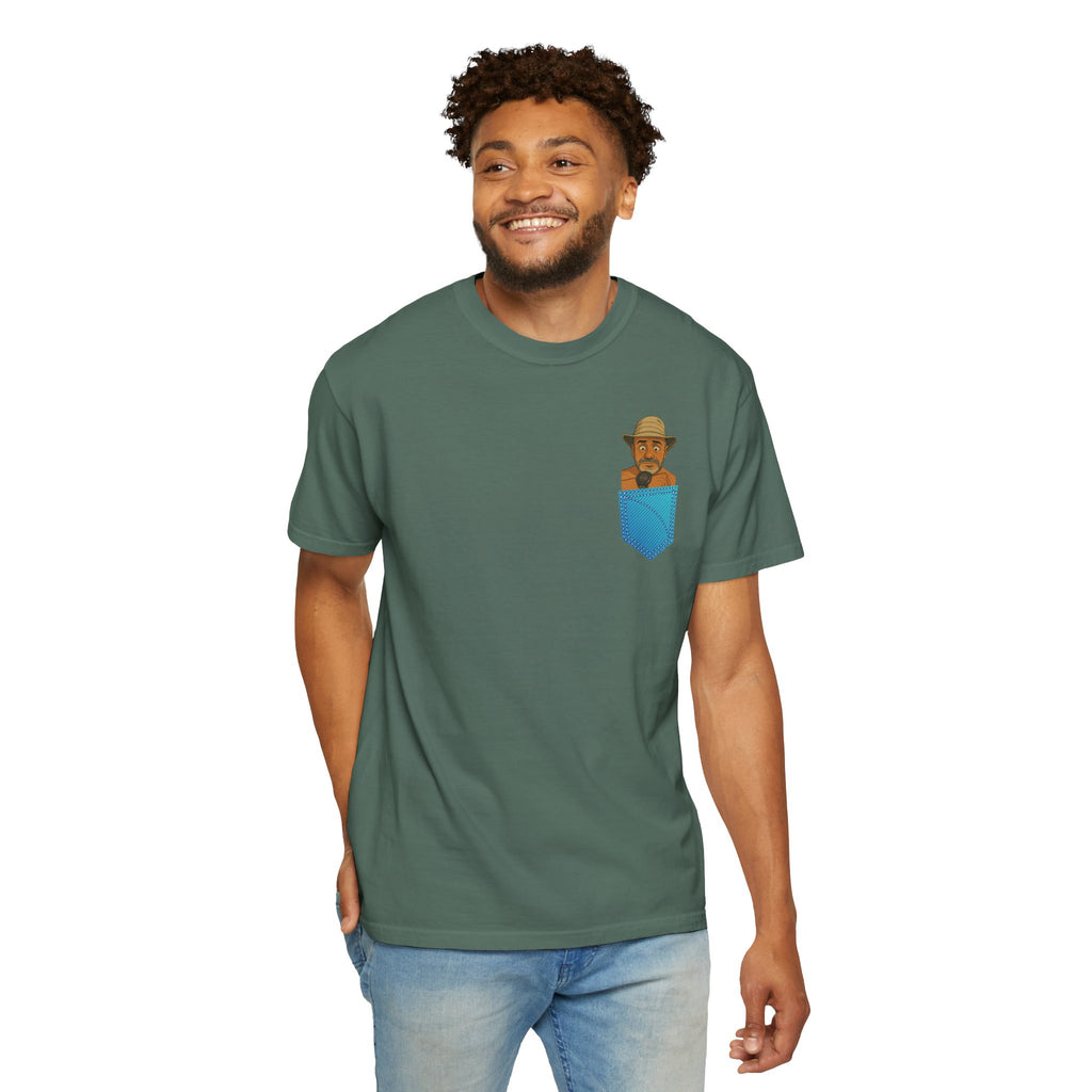 Pocket Graphic T-Shirt — Retro Explorer Watch Illustration & Quote