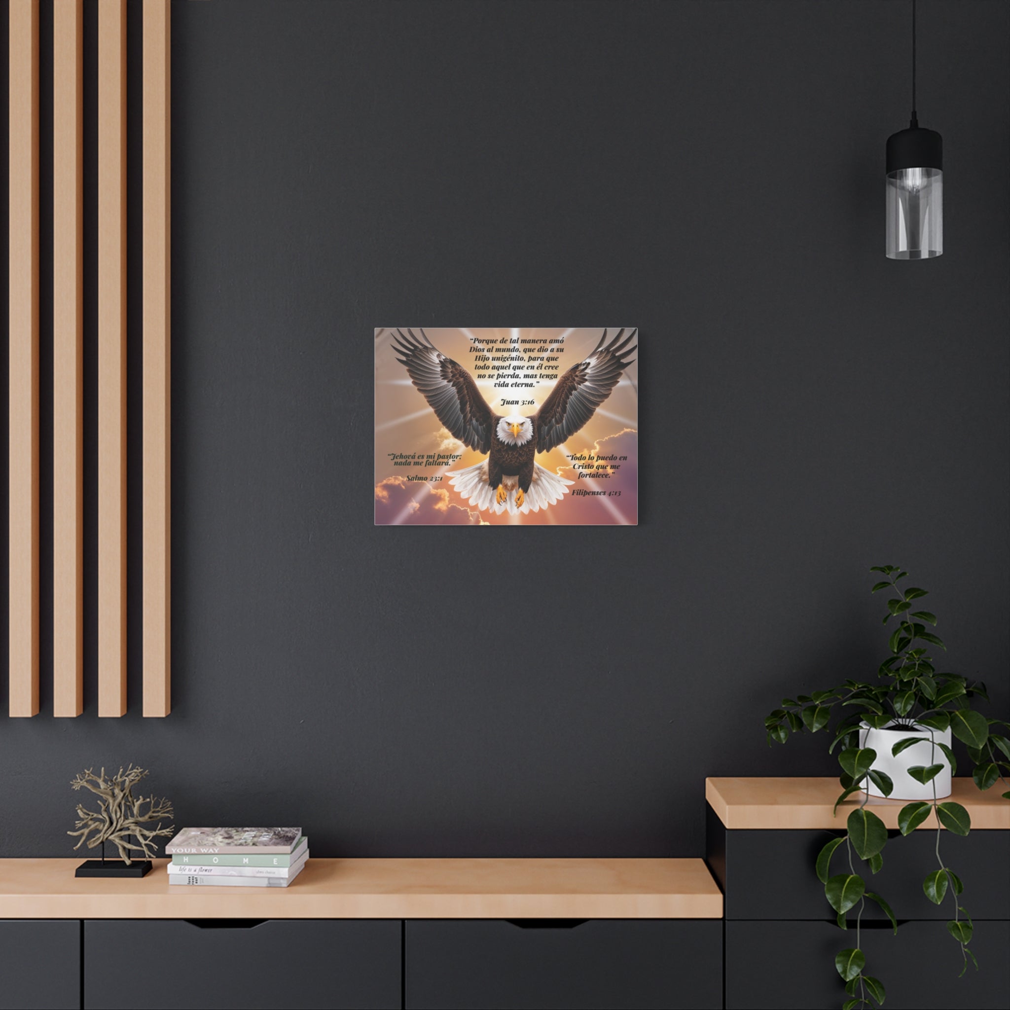 Bald Eagle with Spanish Bible Verses Canvas