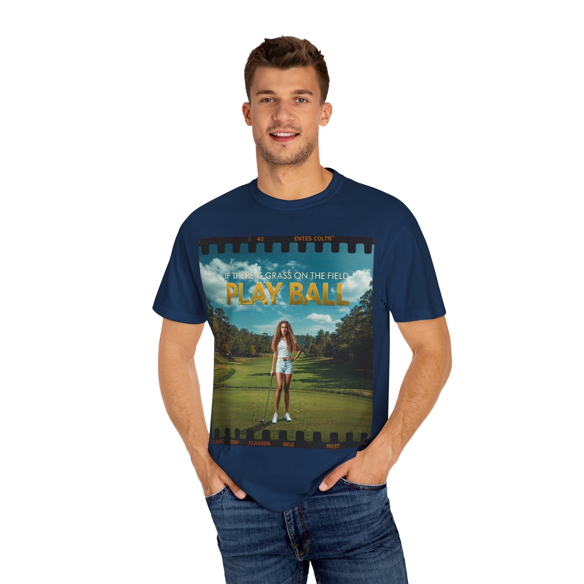 Play Ball golf scene T-shirt | retro golf course photo tee