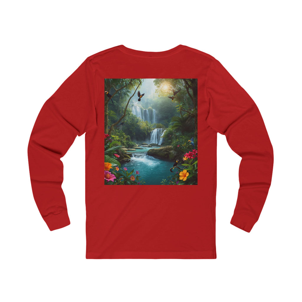 Tropical Waterfall Landscape Tee | Long Sleeve Nature Shirt