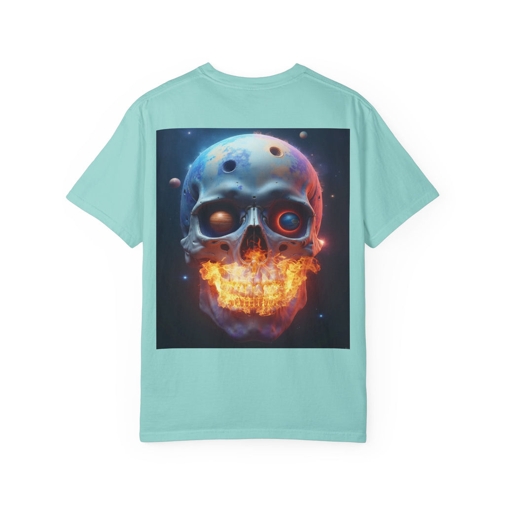 Glowing Neon Skull T-shirt | Fiery Skull Graphic Tee